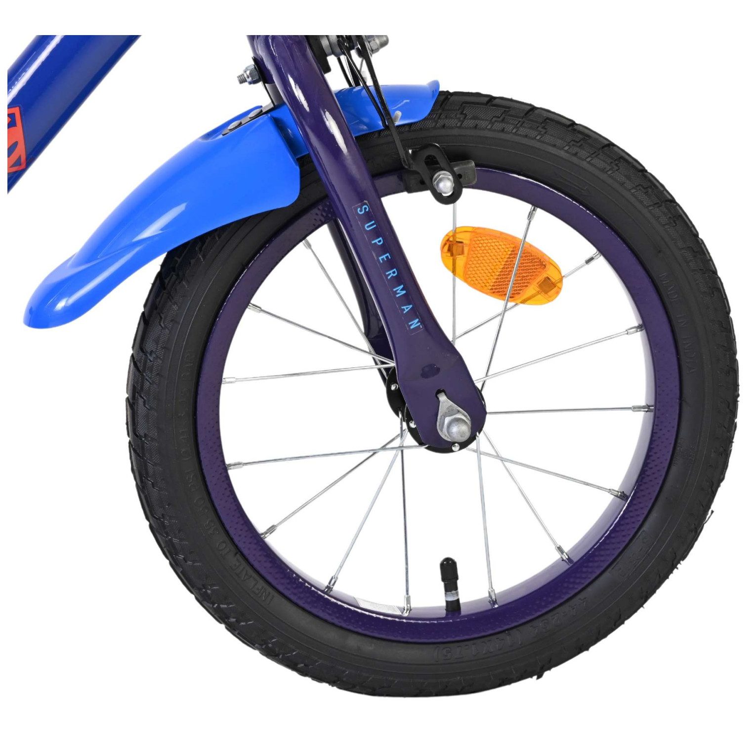 Superman Fiets - 14 inch - Blauw - Twee handremmen