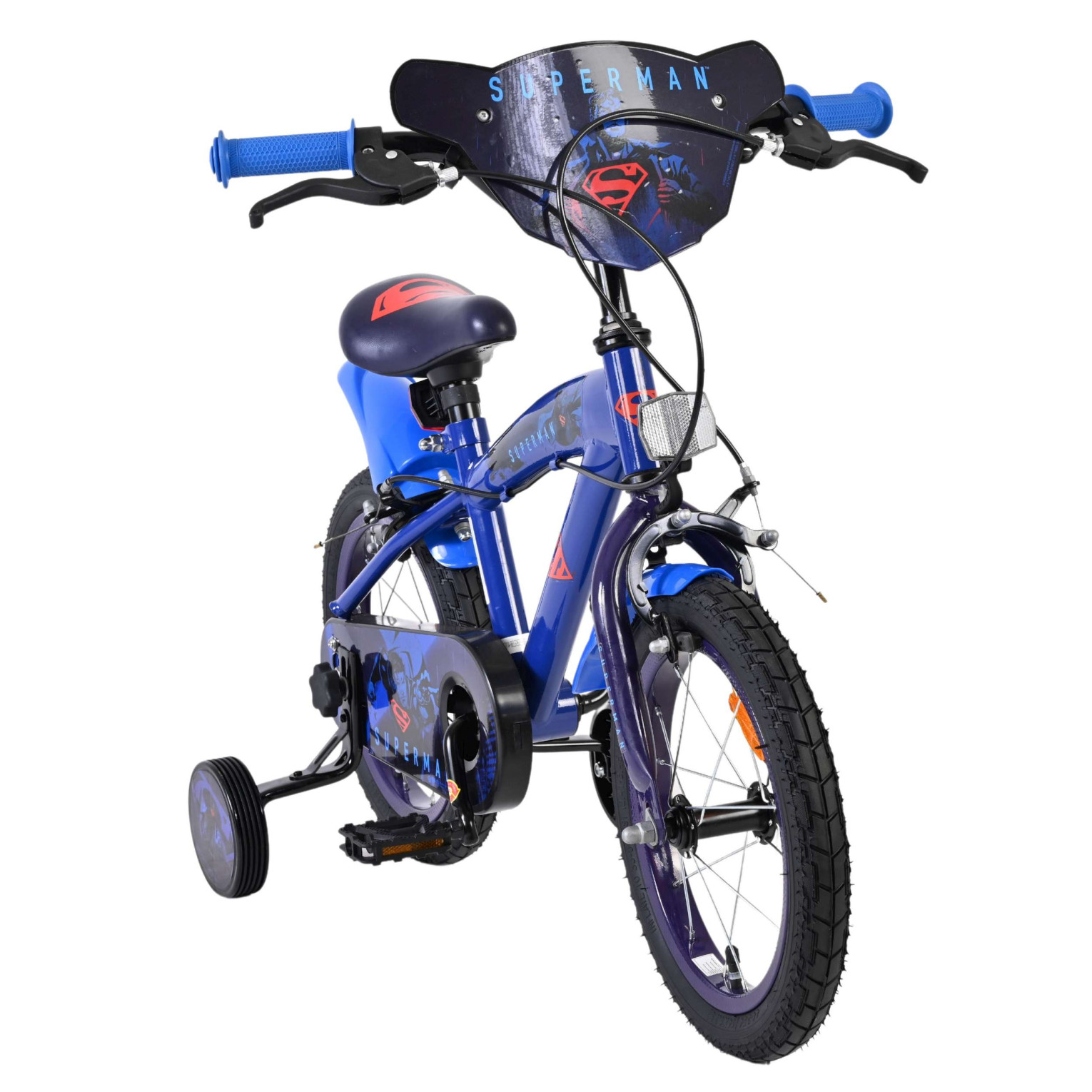 Superman Fiets - 14 inch - Blauw - Twee handremmen
