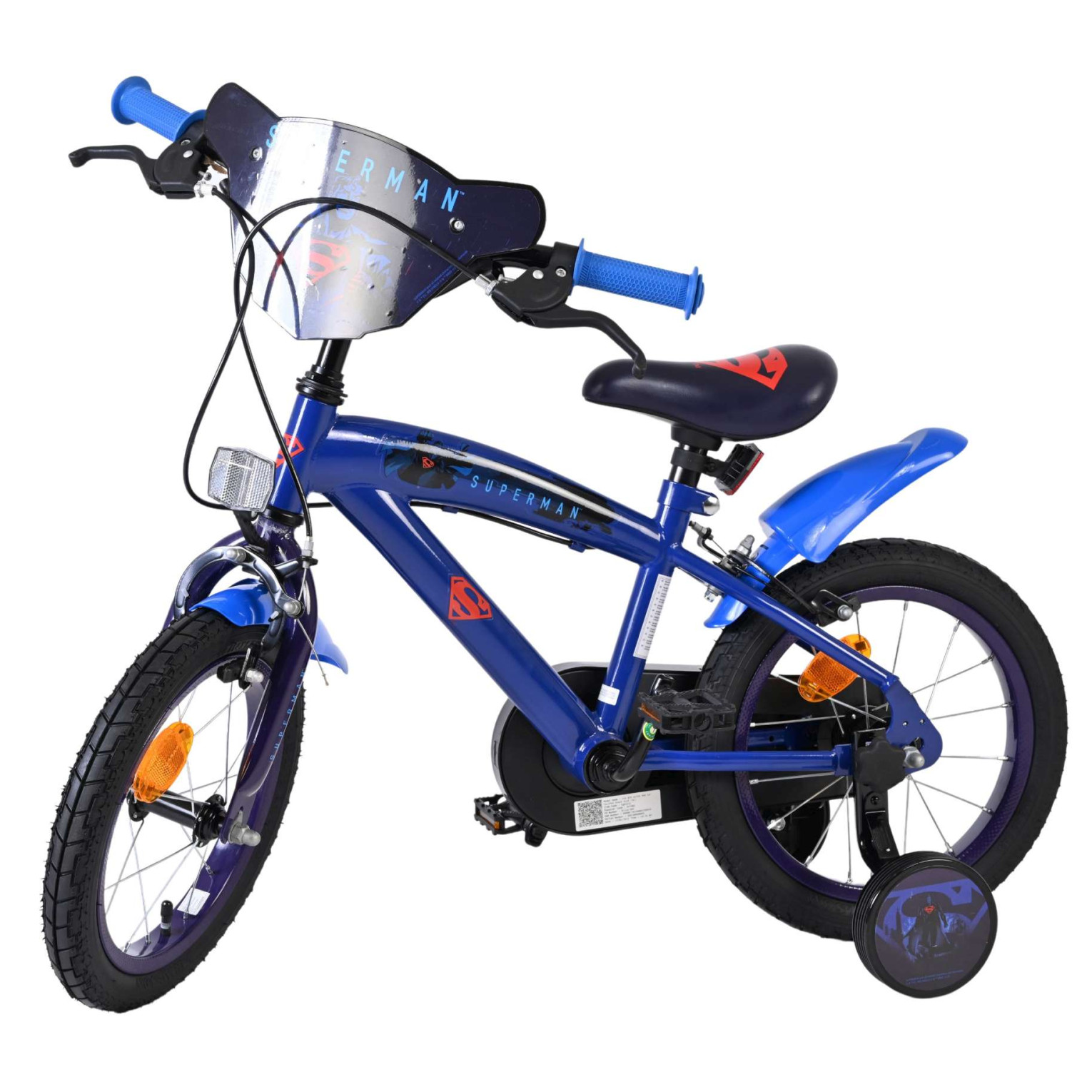 Superman Fiets - 14 inch - Blauw - Twee handremmen