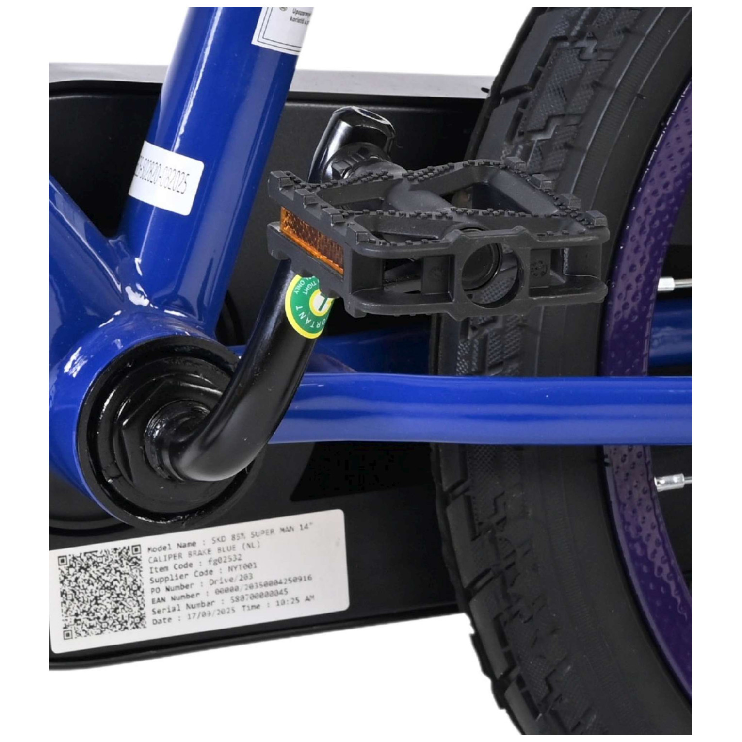 Superman Fiets - 14 inch - Blauw - Twee handremmen