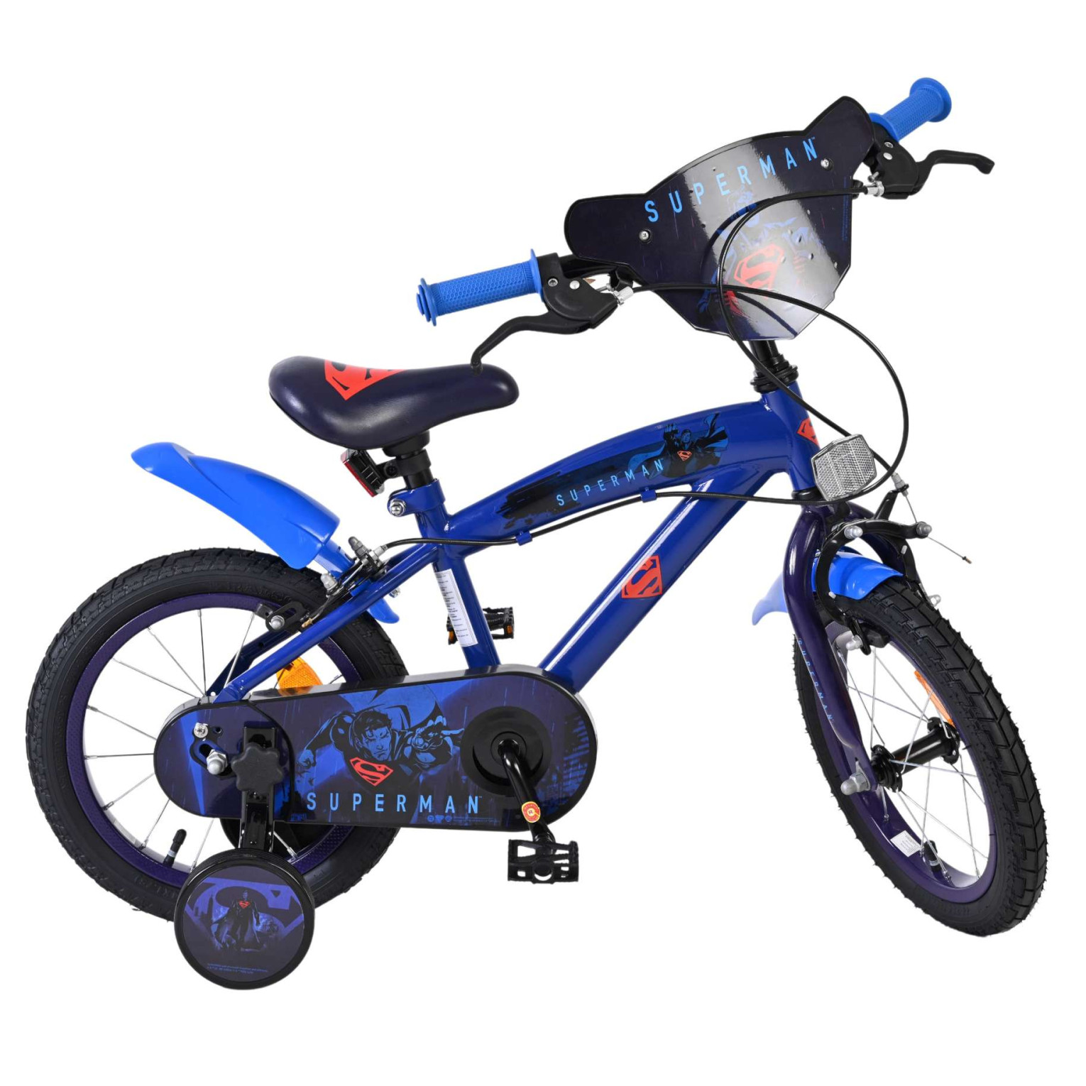 Superman Fiets - 14 inch - Blauw - Twee handremmen