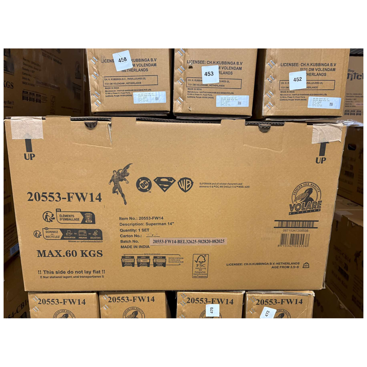 Superman Fiets - 14 inch - Blauw - Twee handremmen