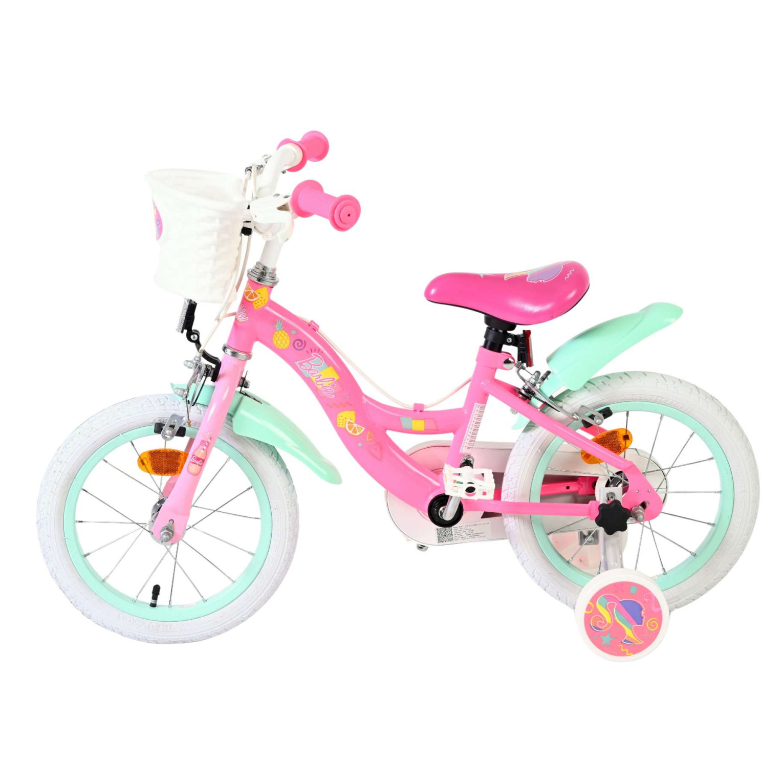 Barbie Fiets - 14 inch - Roze - Twee handremmen