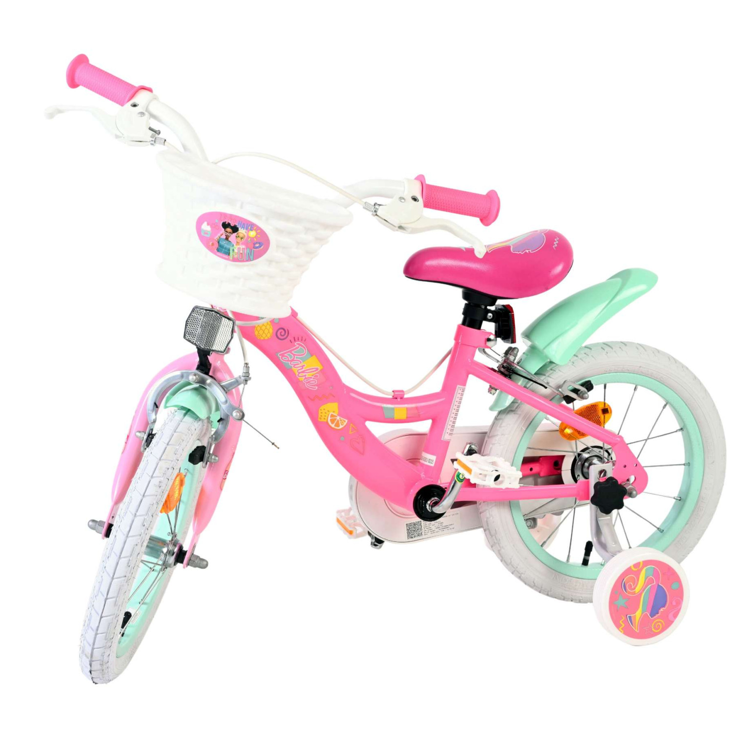 Barbie Fiets - 14 inch - Roze - Twee handremmen
