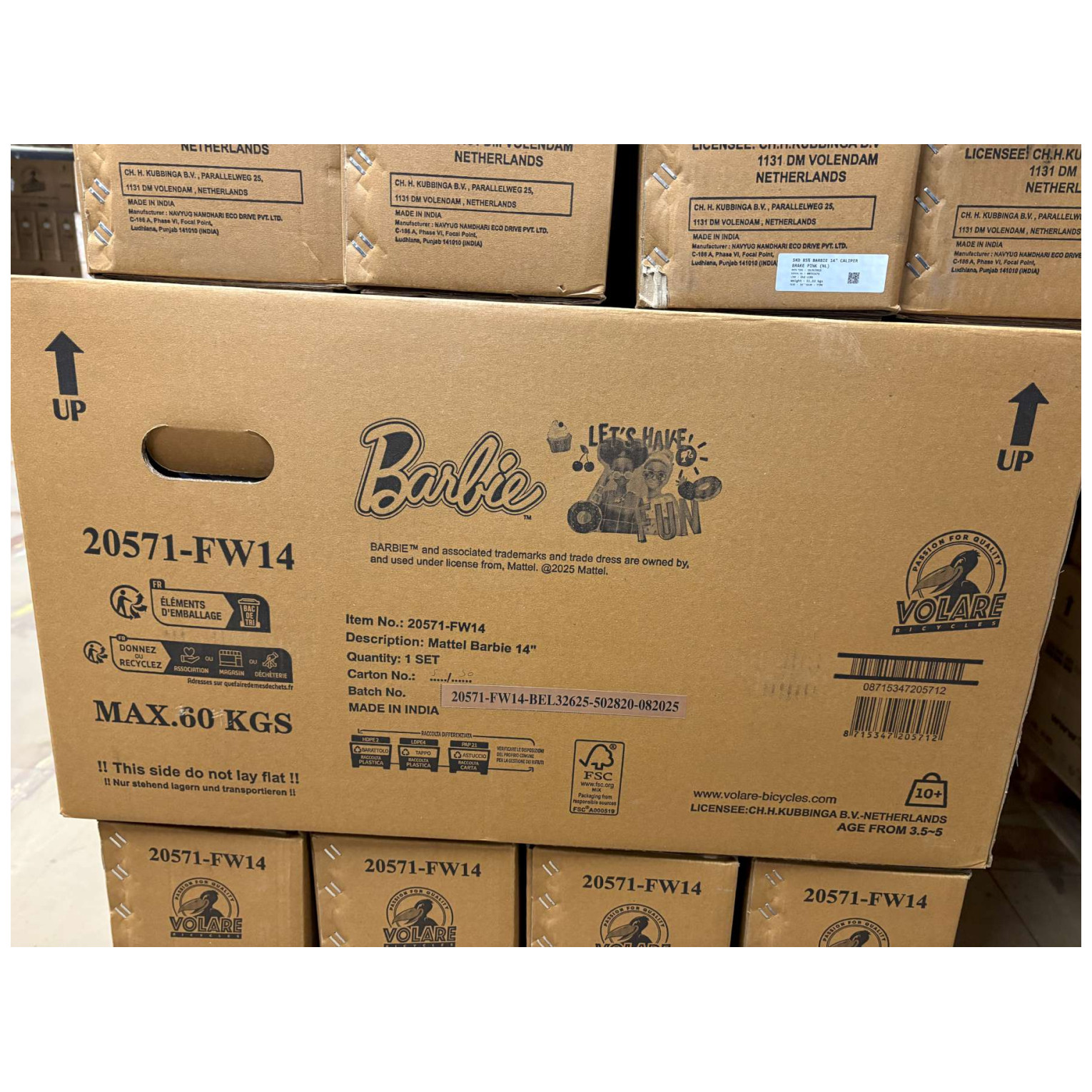 Barbie Fiets - 14 inch - Roze - Twee handremmen