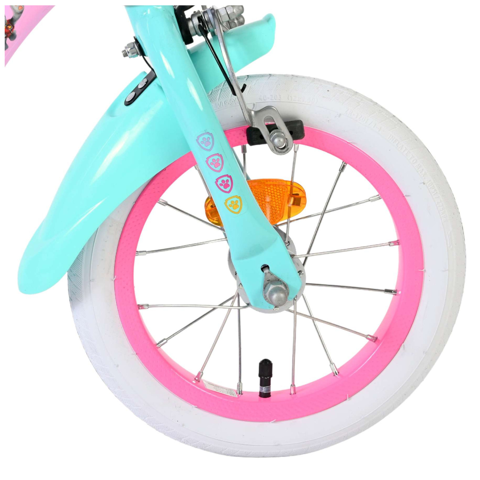Paw Patrol Fiets - 12 inch - Roze - Twee handremmen
