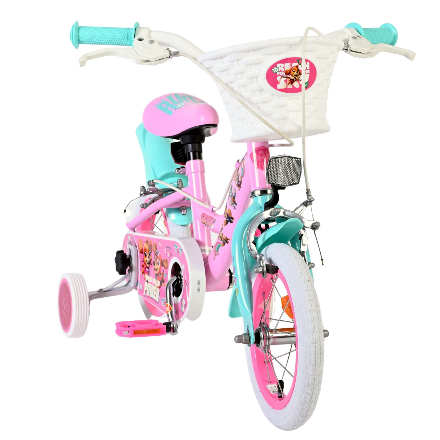 Paw Patrol Fiets - 12 inch - Roze - Twee handremmen