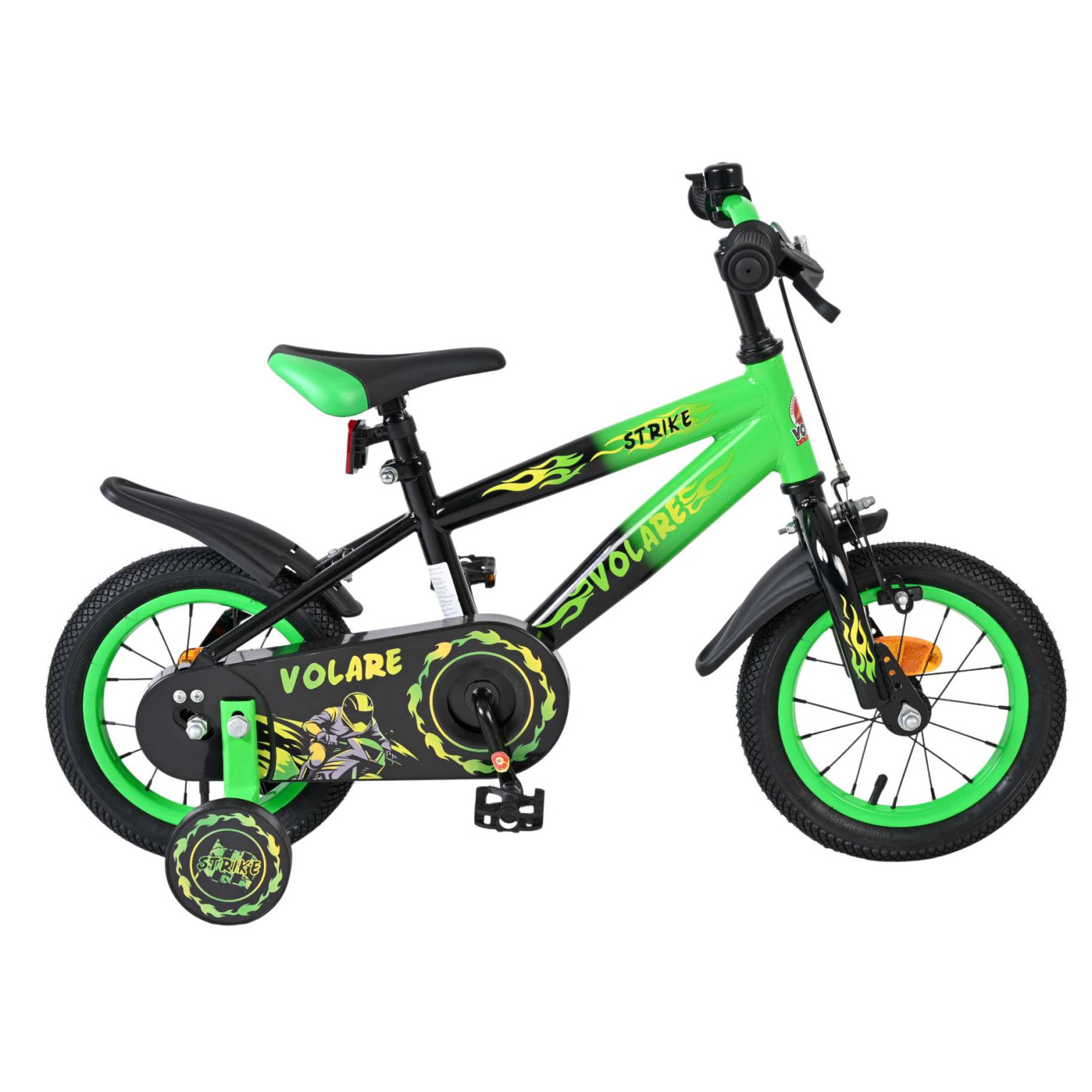 Volare Strike Fiets - 12 inch - Zwart Groen
