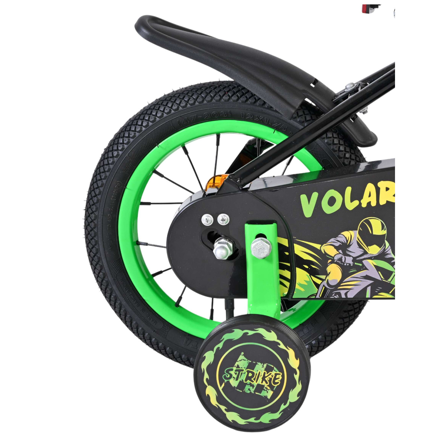 Volare Strike Fiets - 12 inch - Zwart Groen