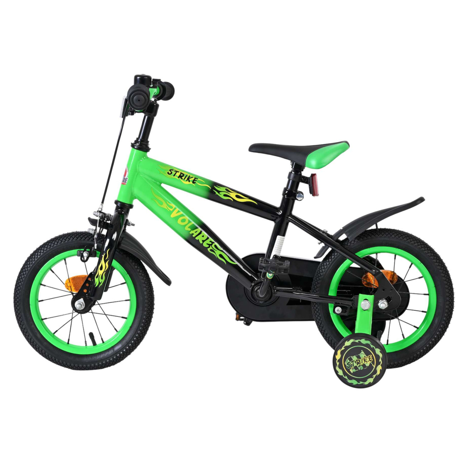 Volare Strike Fiets - 12 inch - Zwart Groen