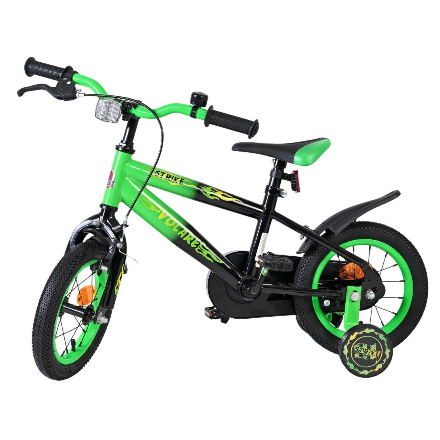 Volare Strike Fiets - 12 inch - Zwart Groen