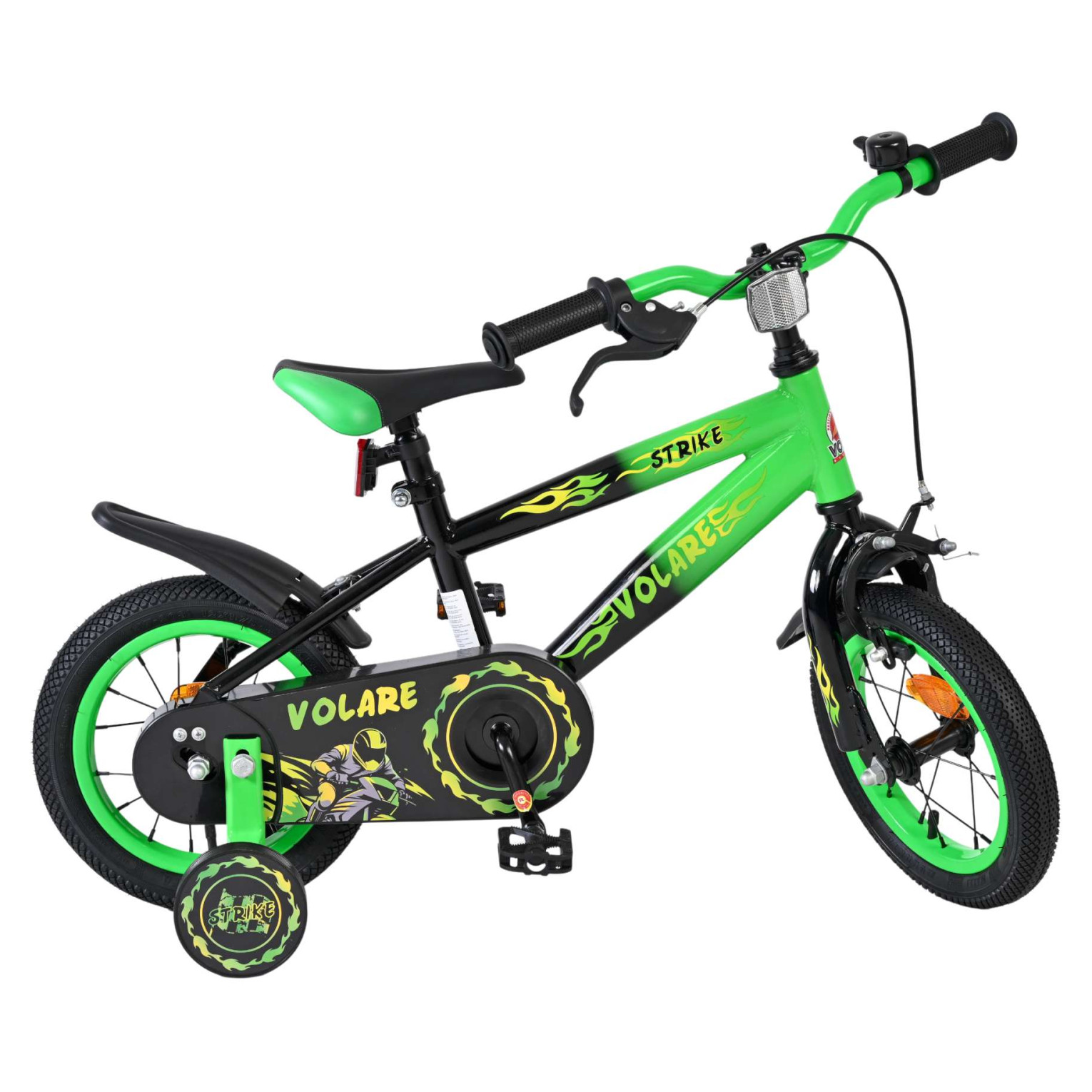 Volare Strike Fiets - 12 inch - Zwart Groen