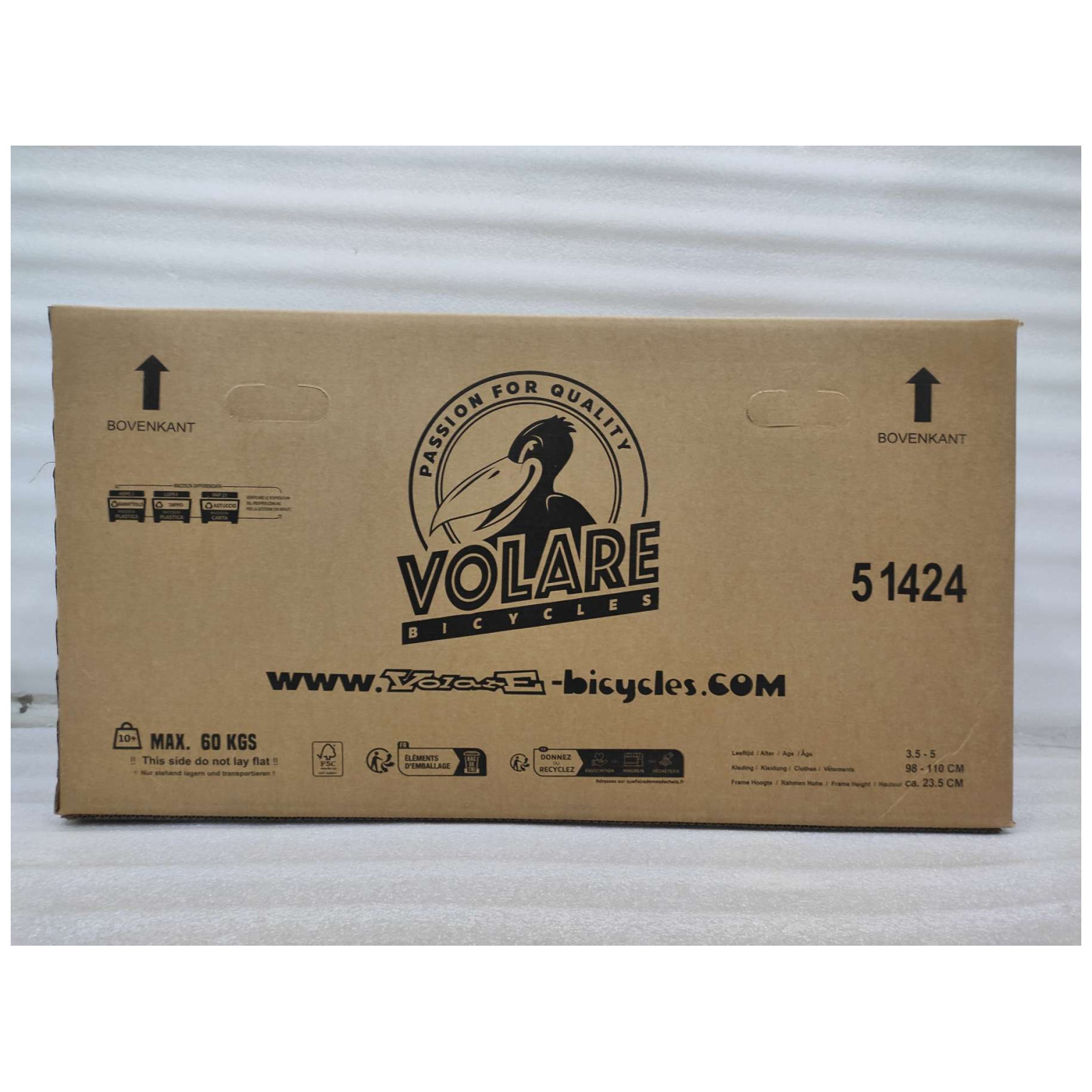 Volare Strike Fiets - 14 inch - Zwart Oranje