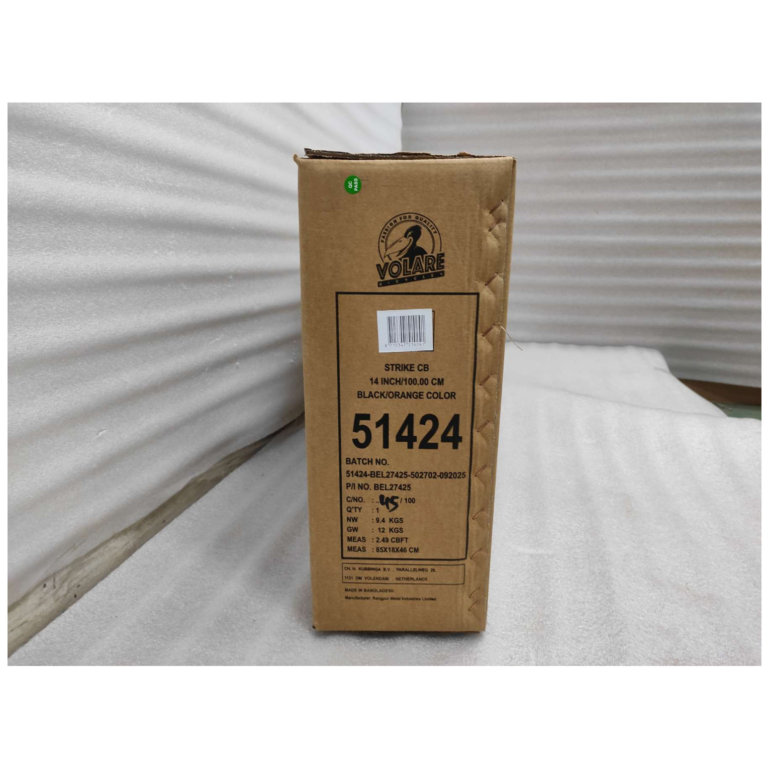 Volare Strike Fiets - 14 inch - Zwart Oranje