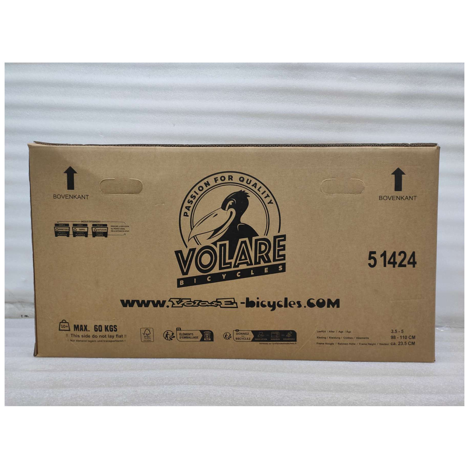 Volare Strike Fiets - 14 inch - Zwart Oranje