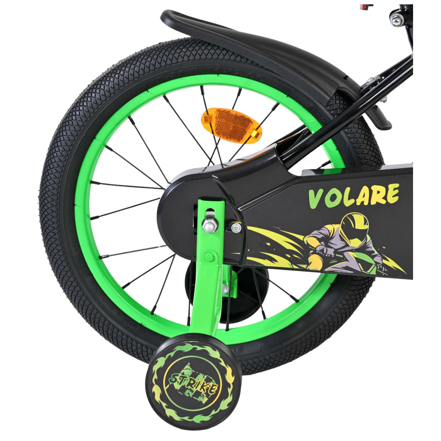Volare Strike Fiets - 16 inch - Zwart Groen