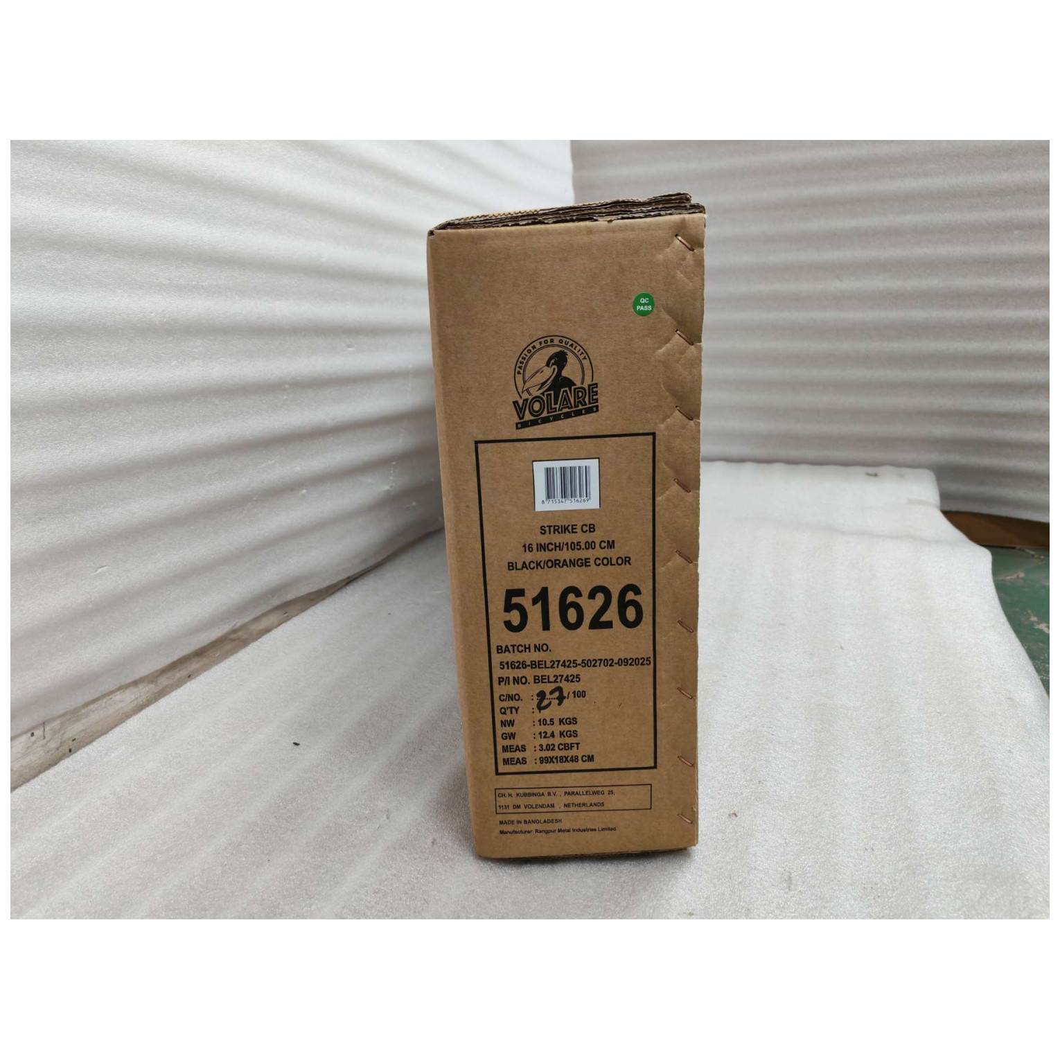 Volare Strike Fiets - 16 inch - Zwart Oranje