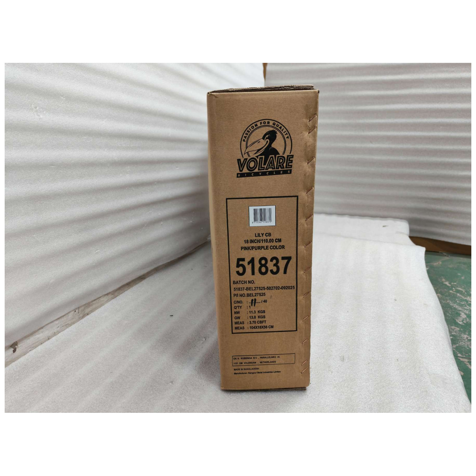 Volare Lily Fiets - 18 inch - Wit Roze Paars