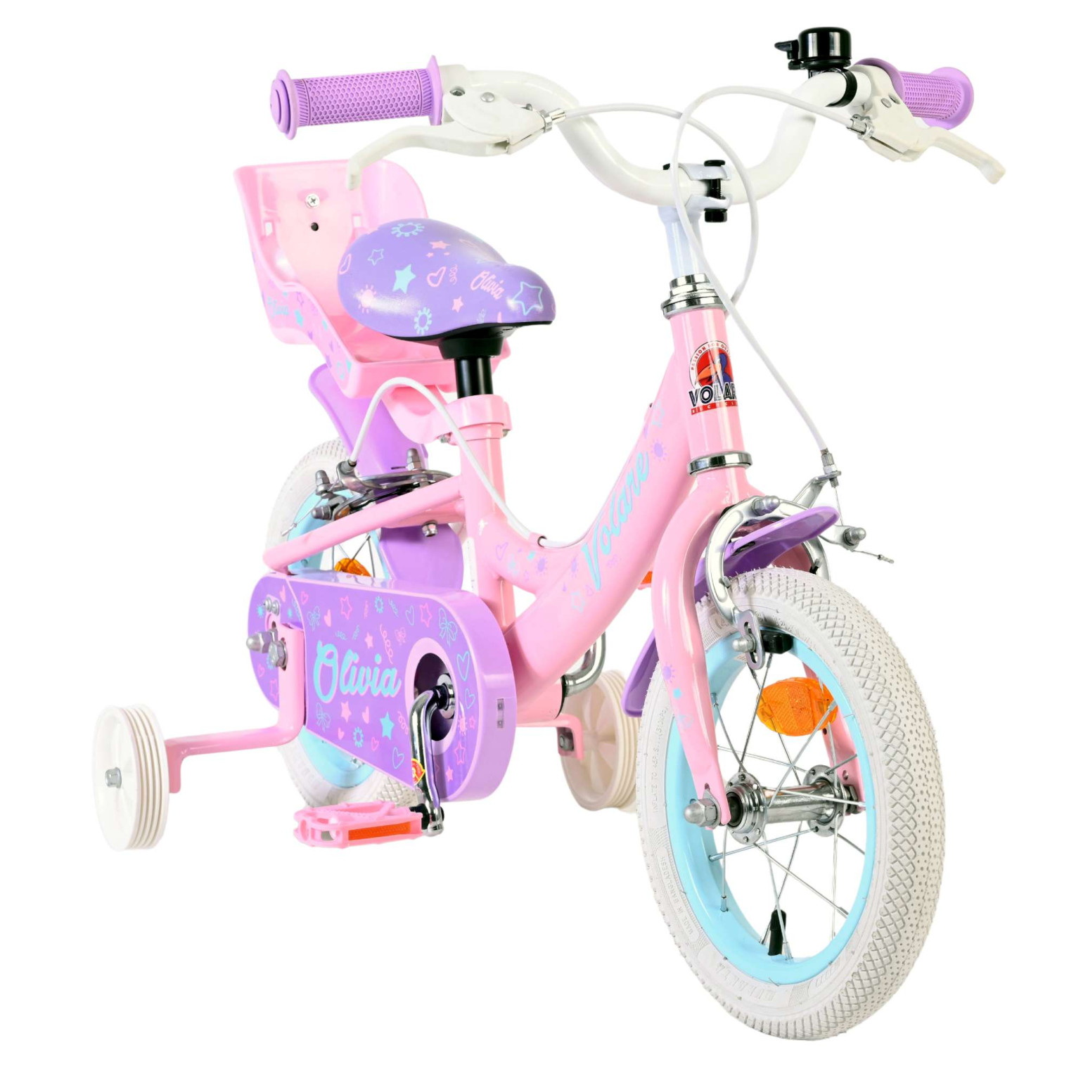 Volare Olivia Fiets - 12 inch - Roze - Twee handremmen