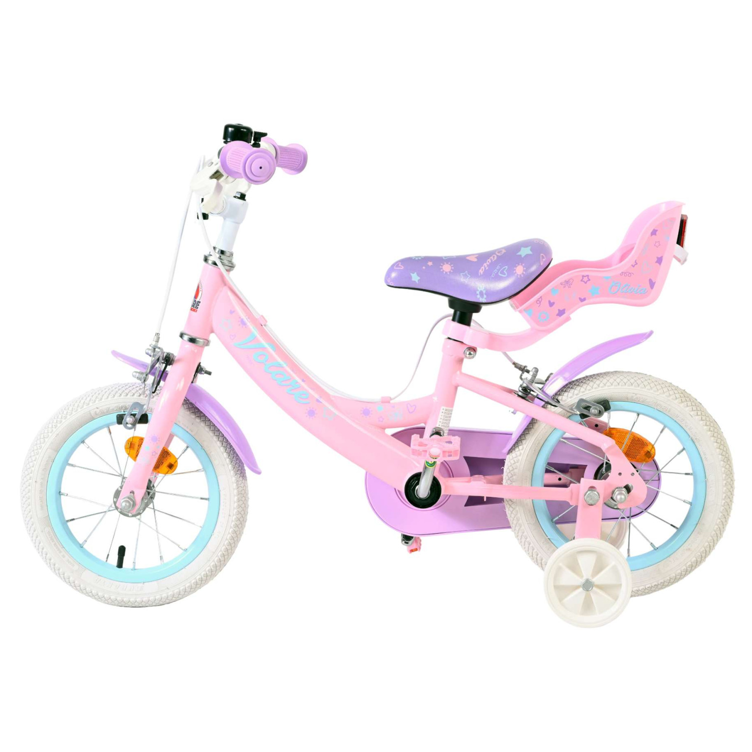Volare Olivia Fiets - 12 inch - Roze - Twee handremmen