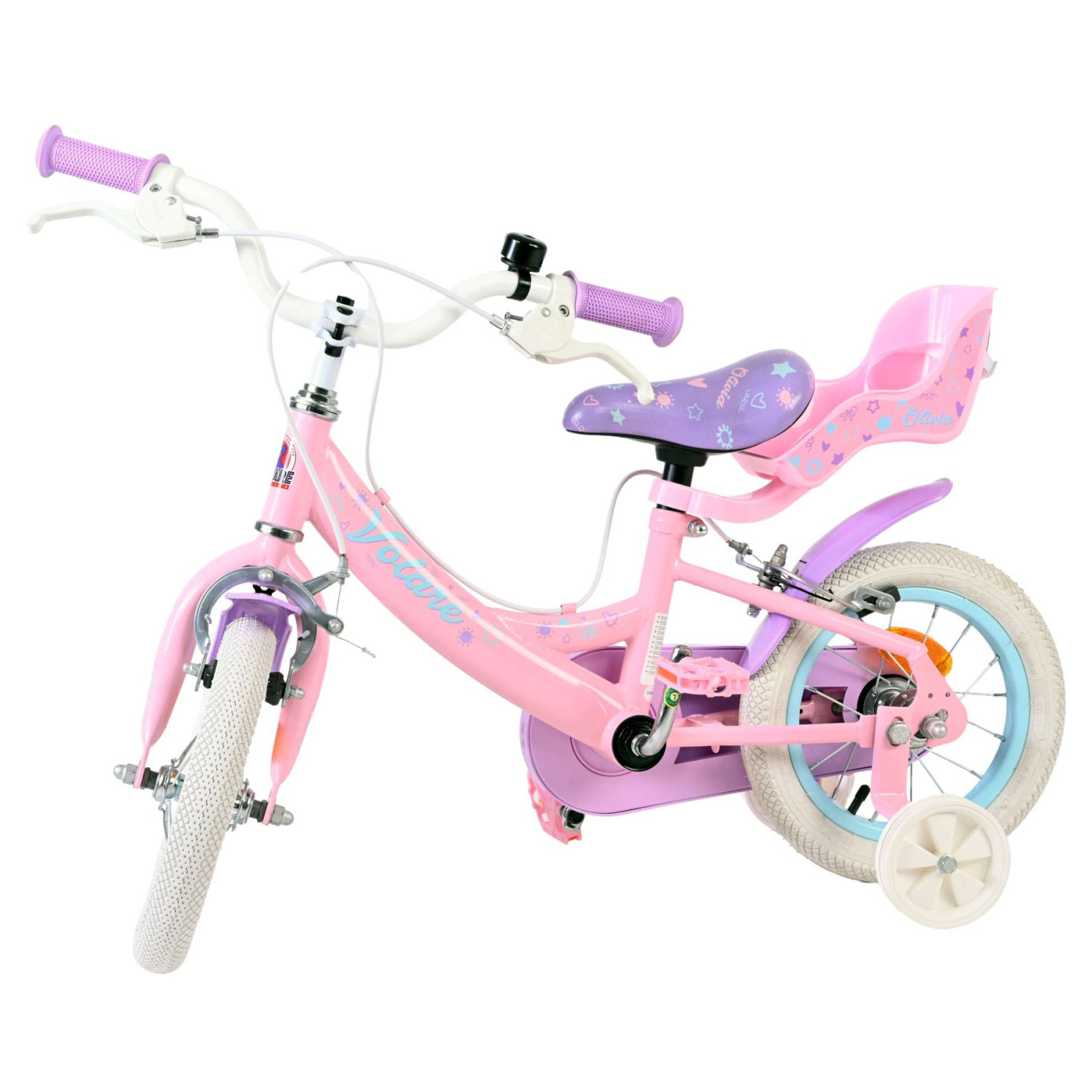 Volare Olivia Fiets - 12 inch - Roze - Twee handremmen