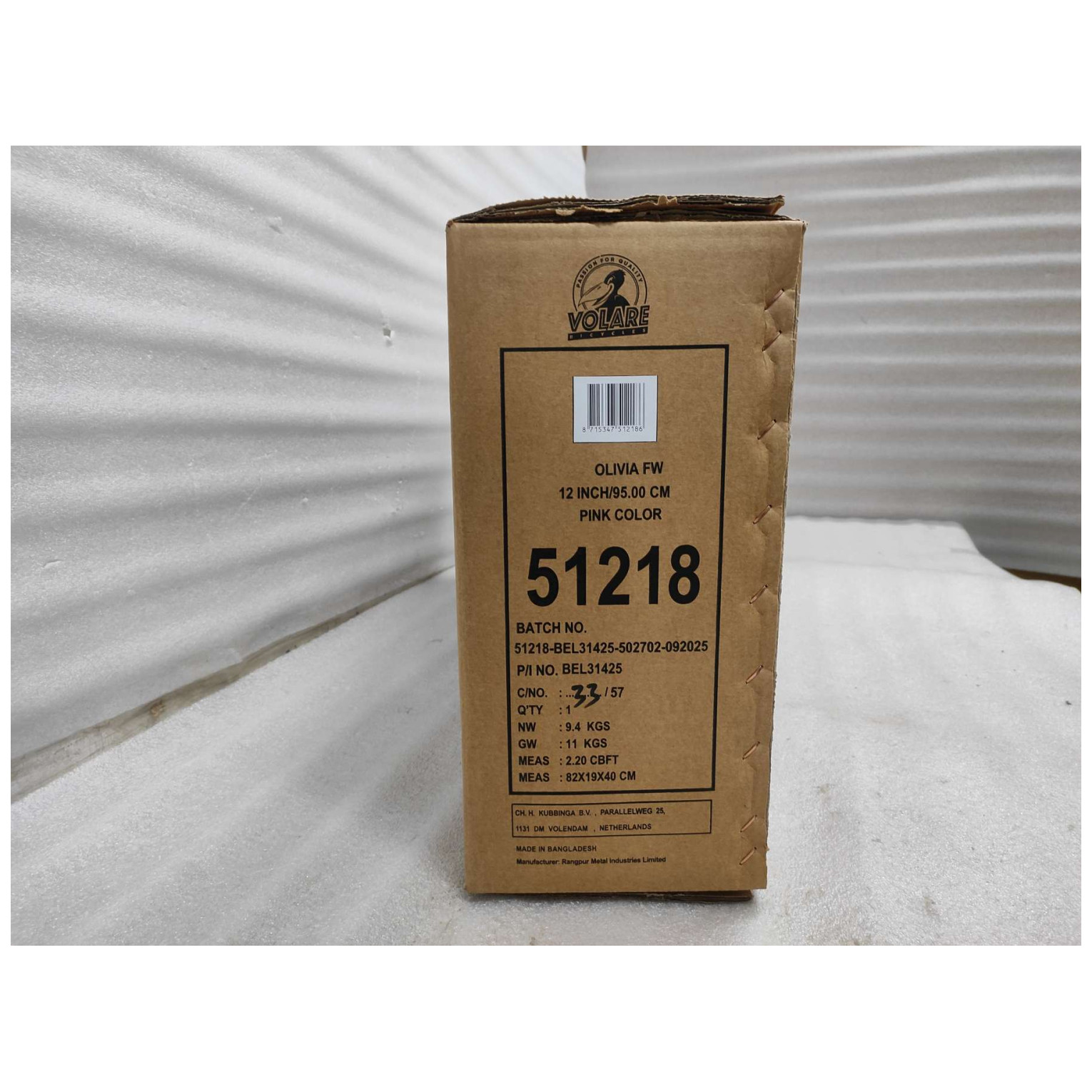 Volare Olivia Fiets - 12 inch - Roze - Twee handremmen