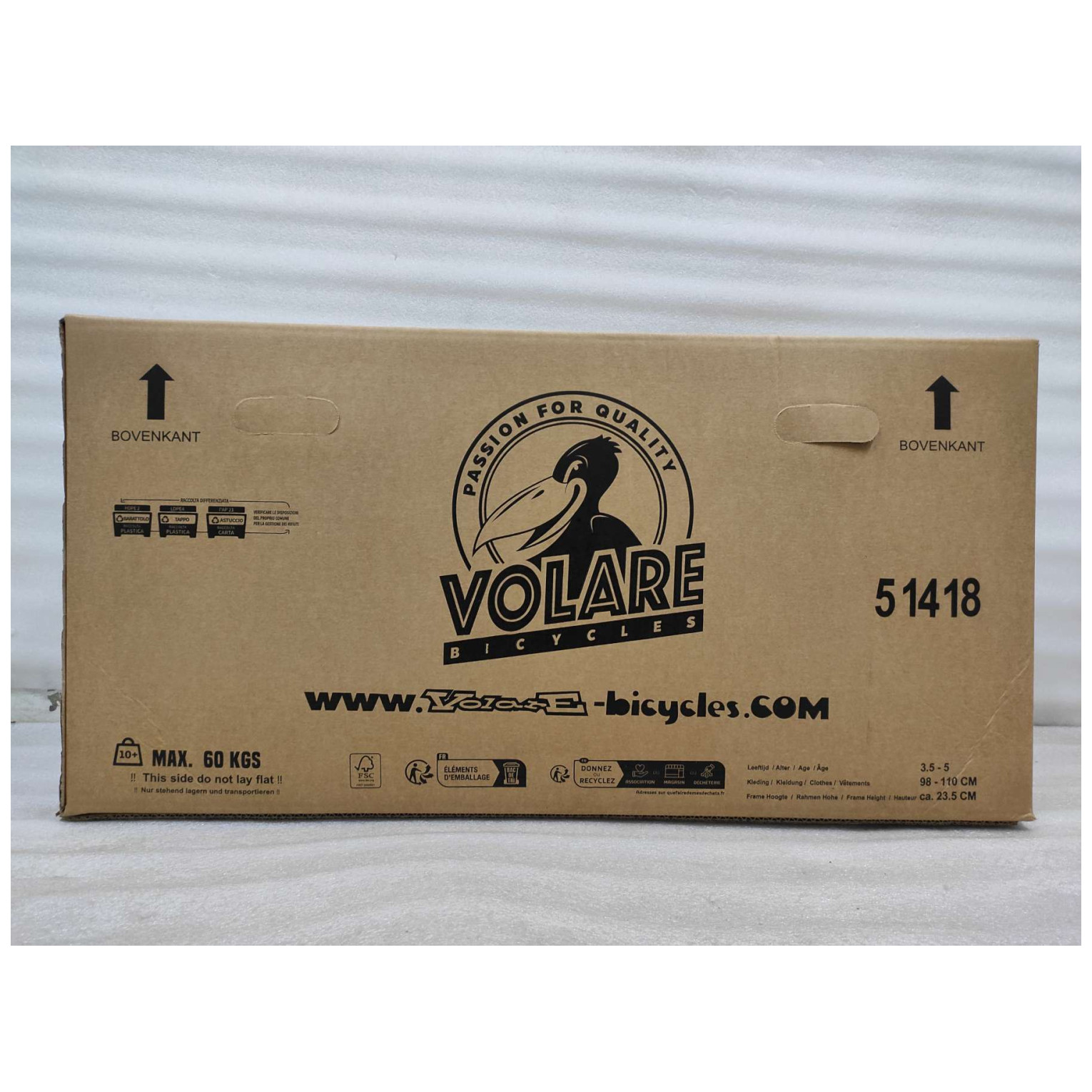 Volare Olivia Fiets - 14 inch - Roze - Twee Handremmen