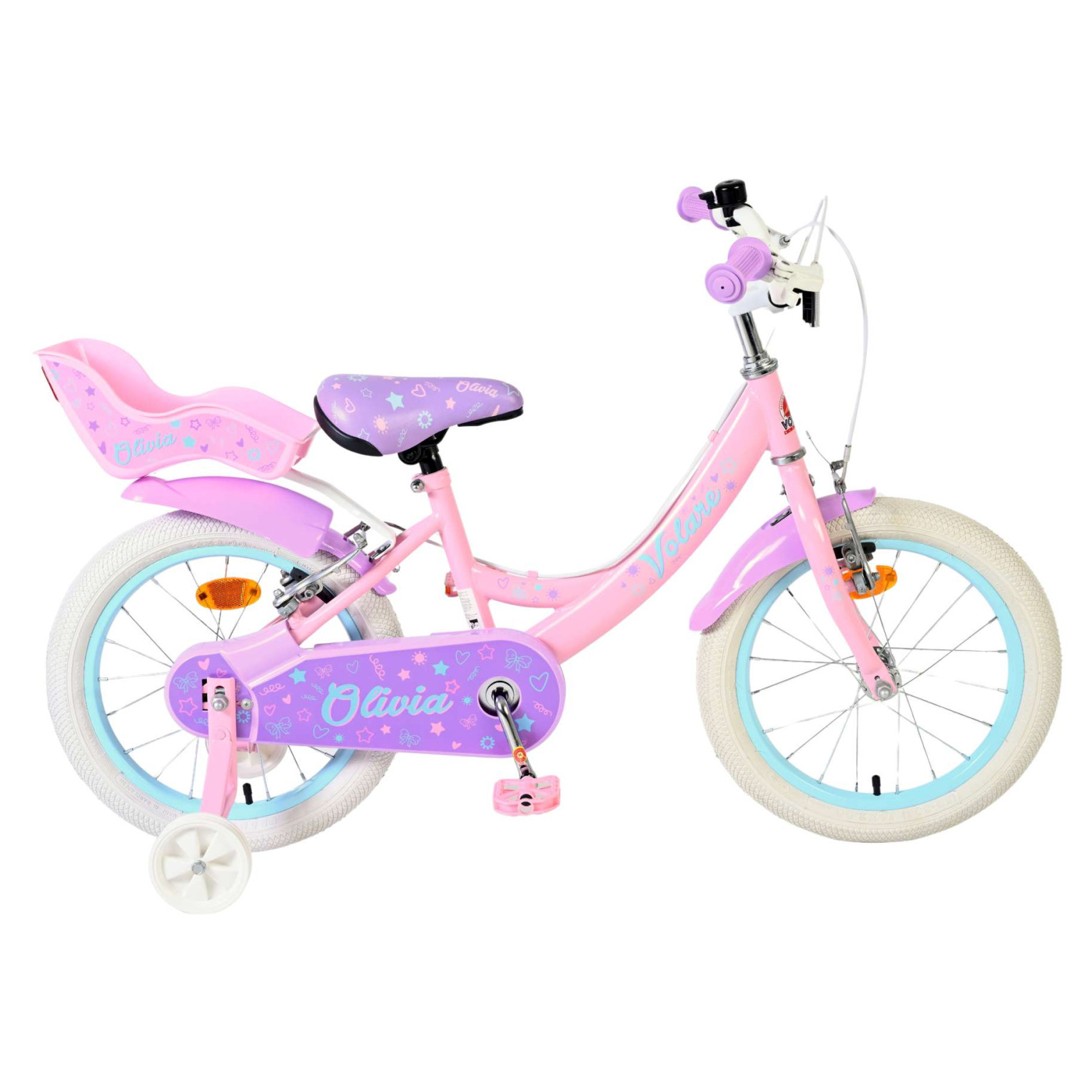 Volare Olivia Fiets - 16 inch - Roze - Twee Handremmen