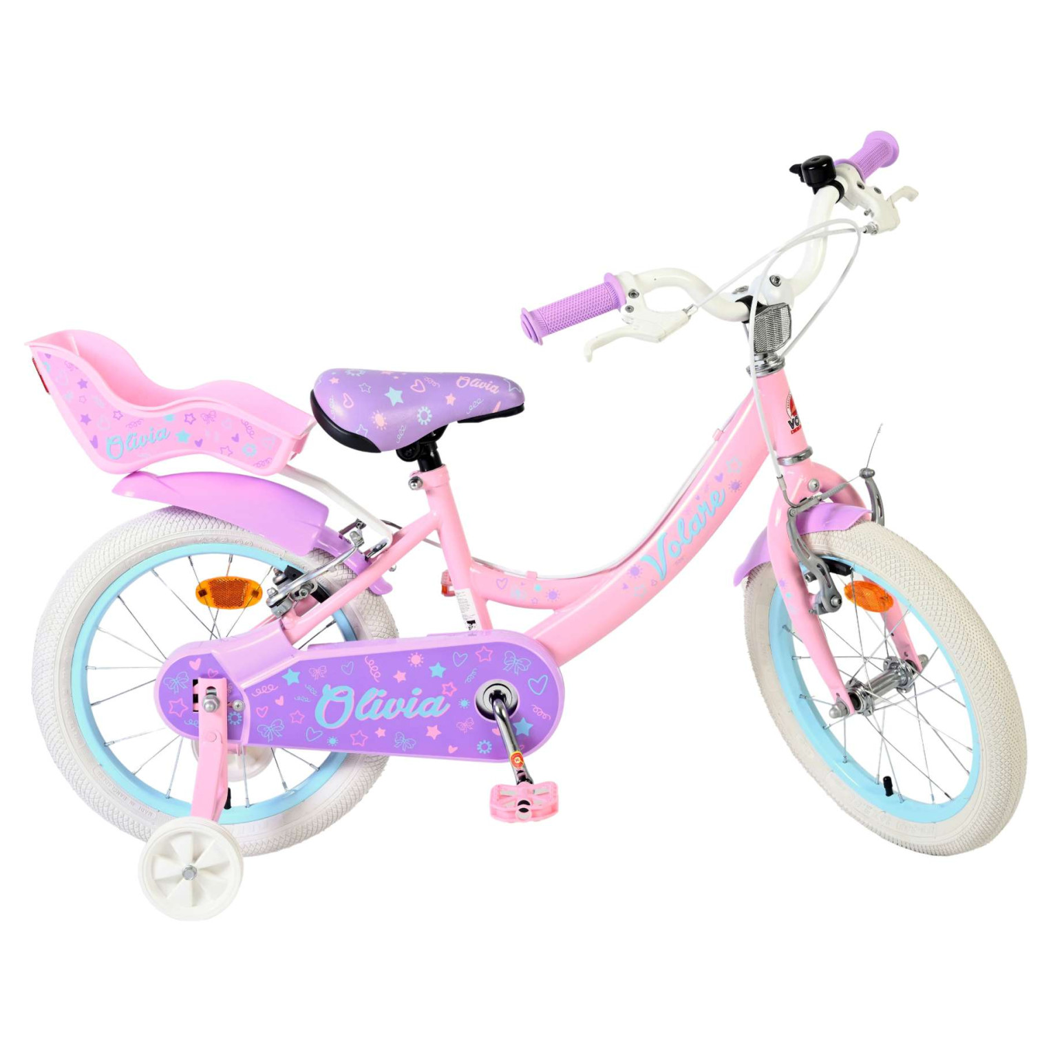 Volare Olivia Fiets - 16 inch - Roze - Twee Handremmen