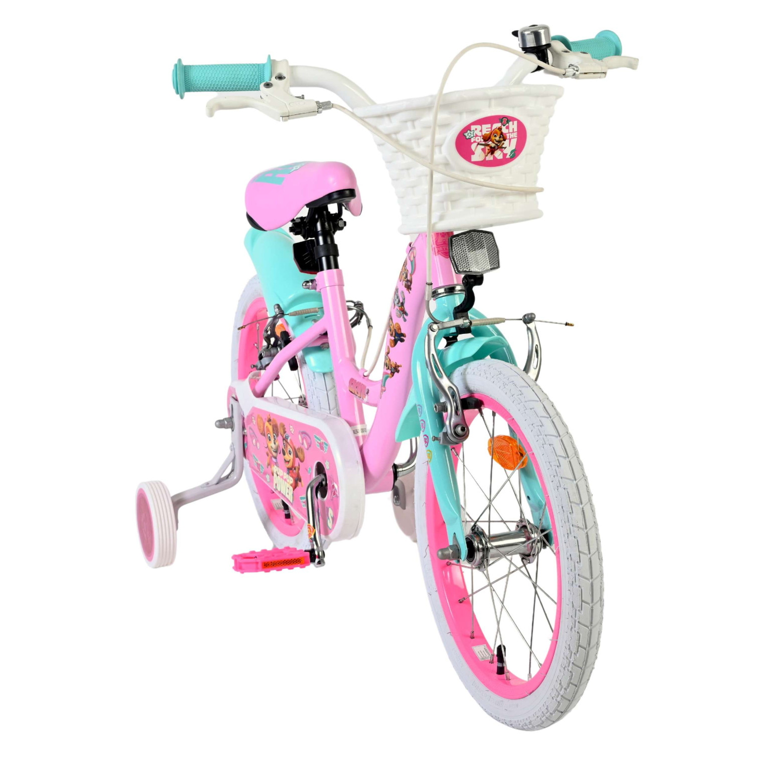 Paw Patrol Fiets - 16 inch - Roze - Twee handremmen