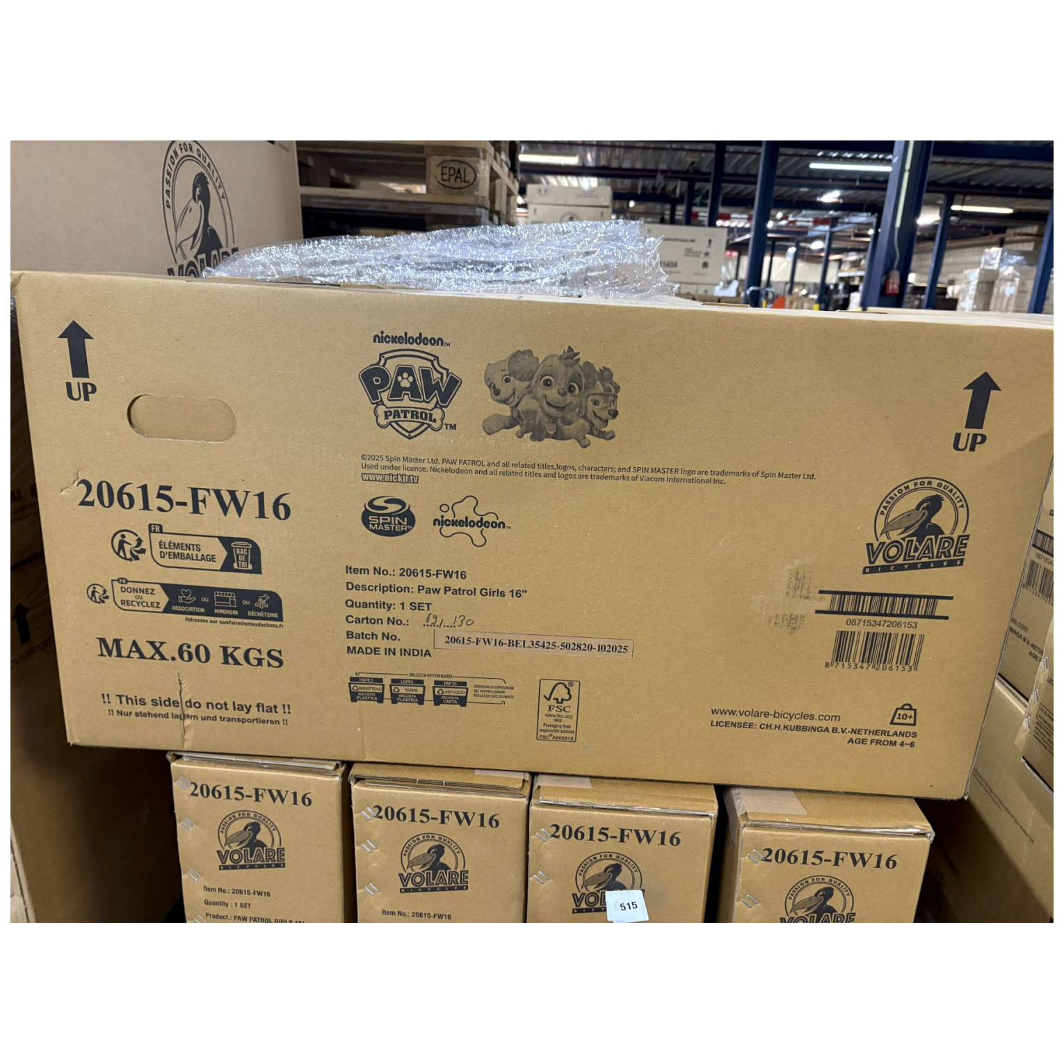 Paw Patrol Fiets - 16 inch - Roze - Twee handremmen