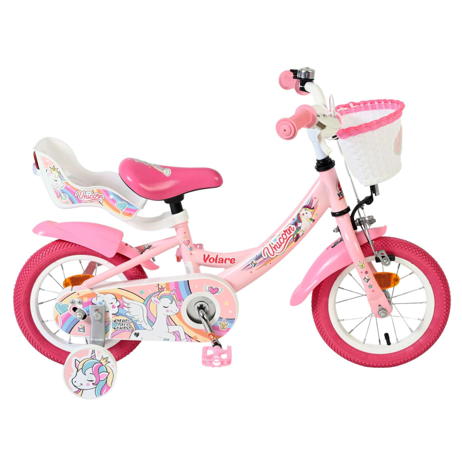 Volare Unicorn Fiets - 12 inch - Roze