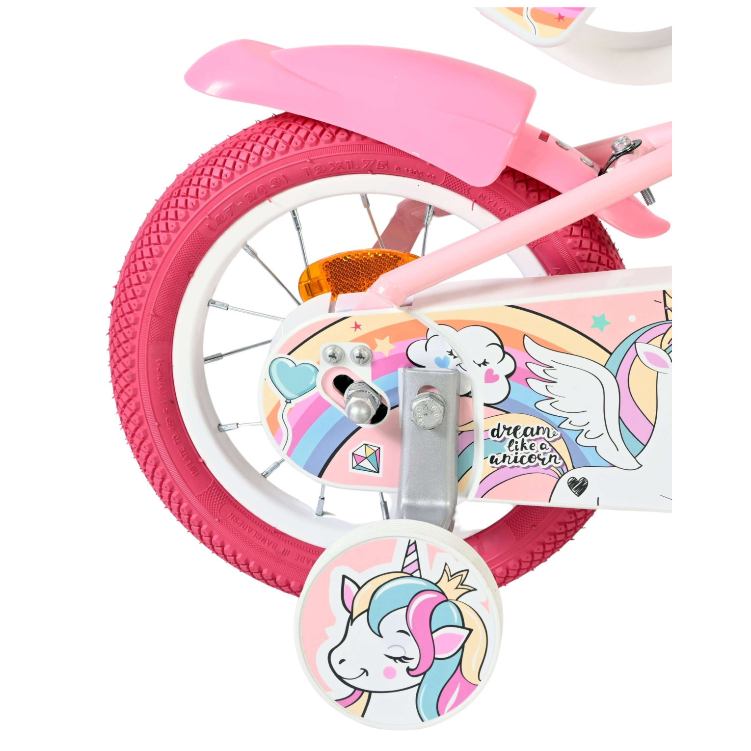 Volare Unicorn Fiets - 12 inch - Roze