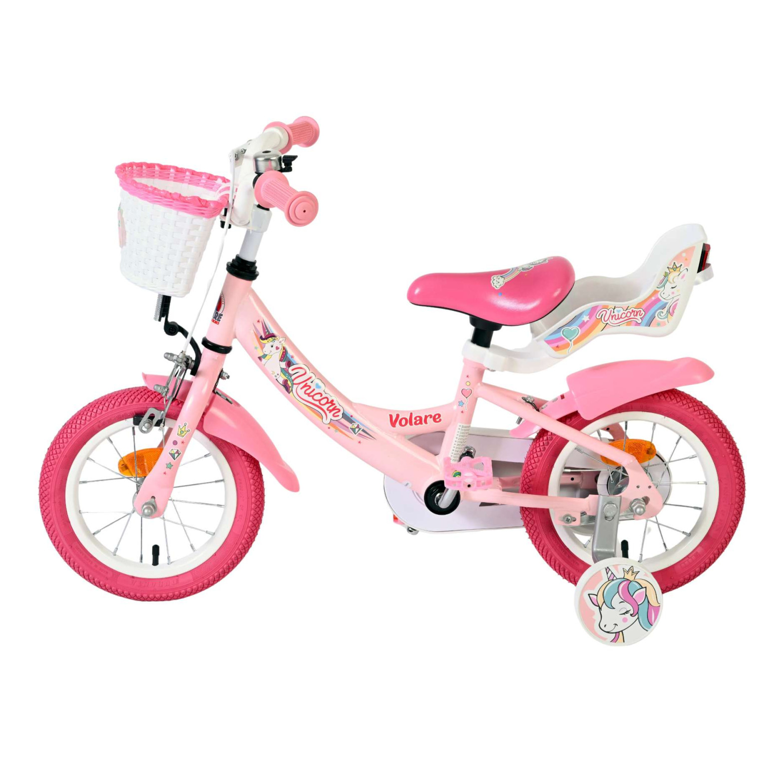 Volare Unicorn Fiets - 12 inch - Roze
