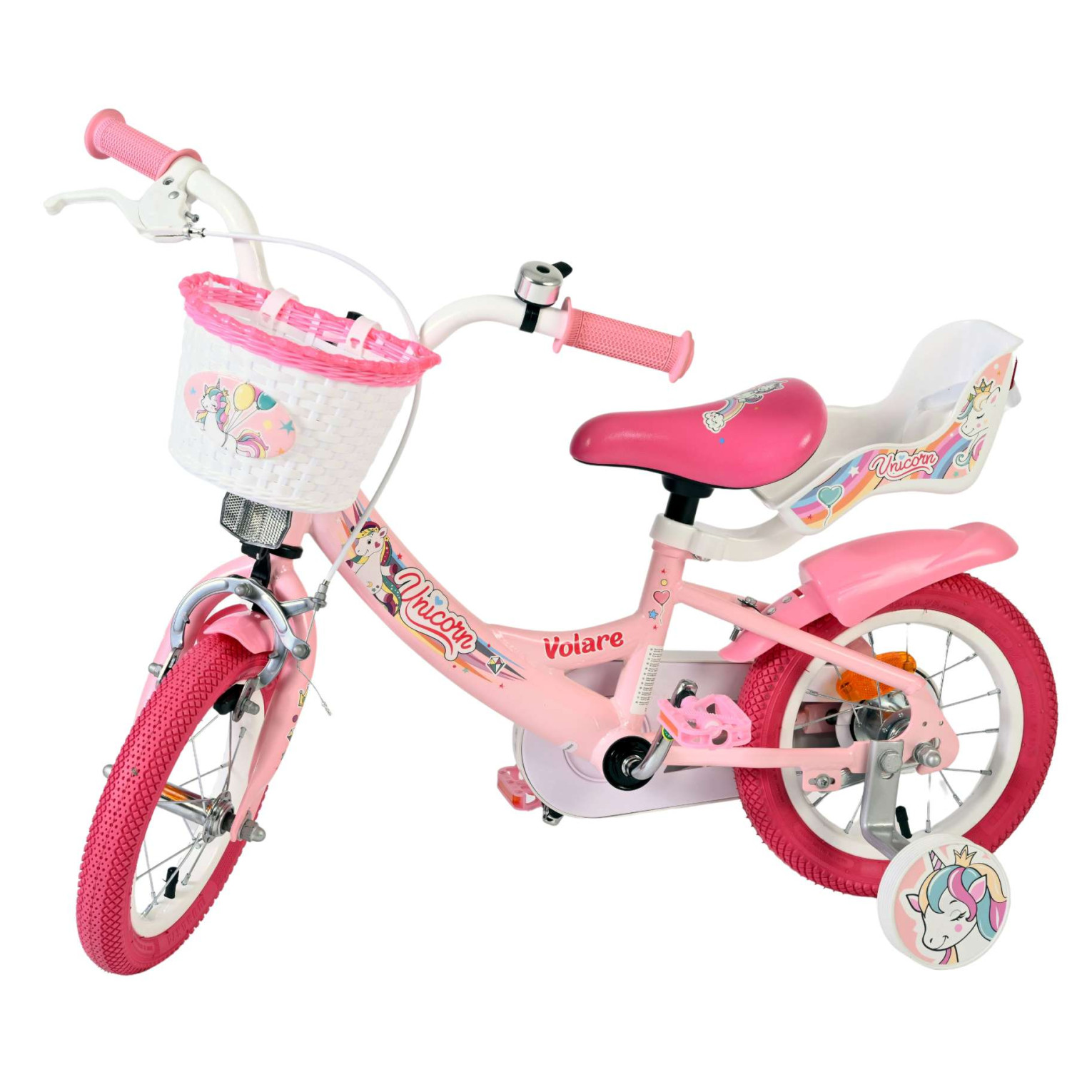 Volare Unicorn Fiets - 12 inch - Roze