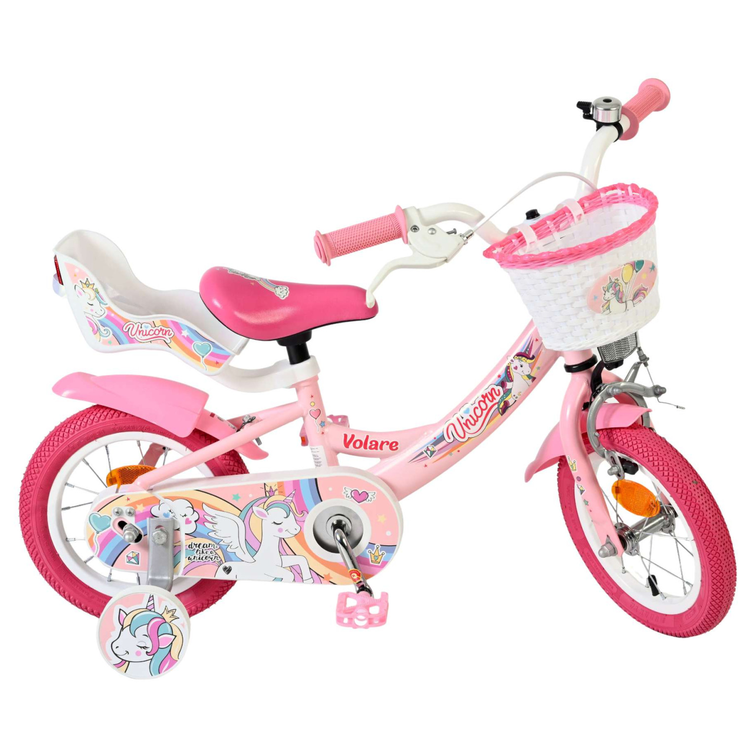 Volare Unicorn Fiets - 12 inch - Roze