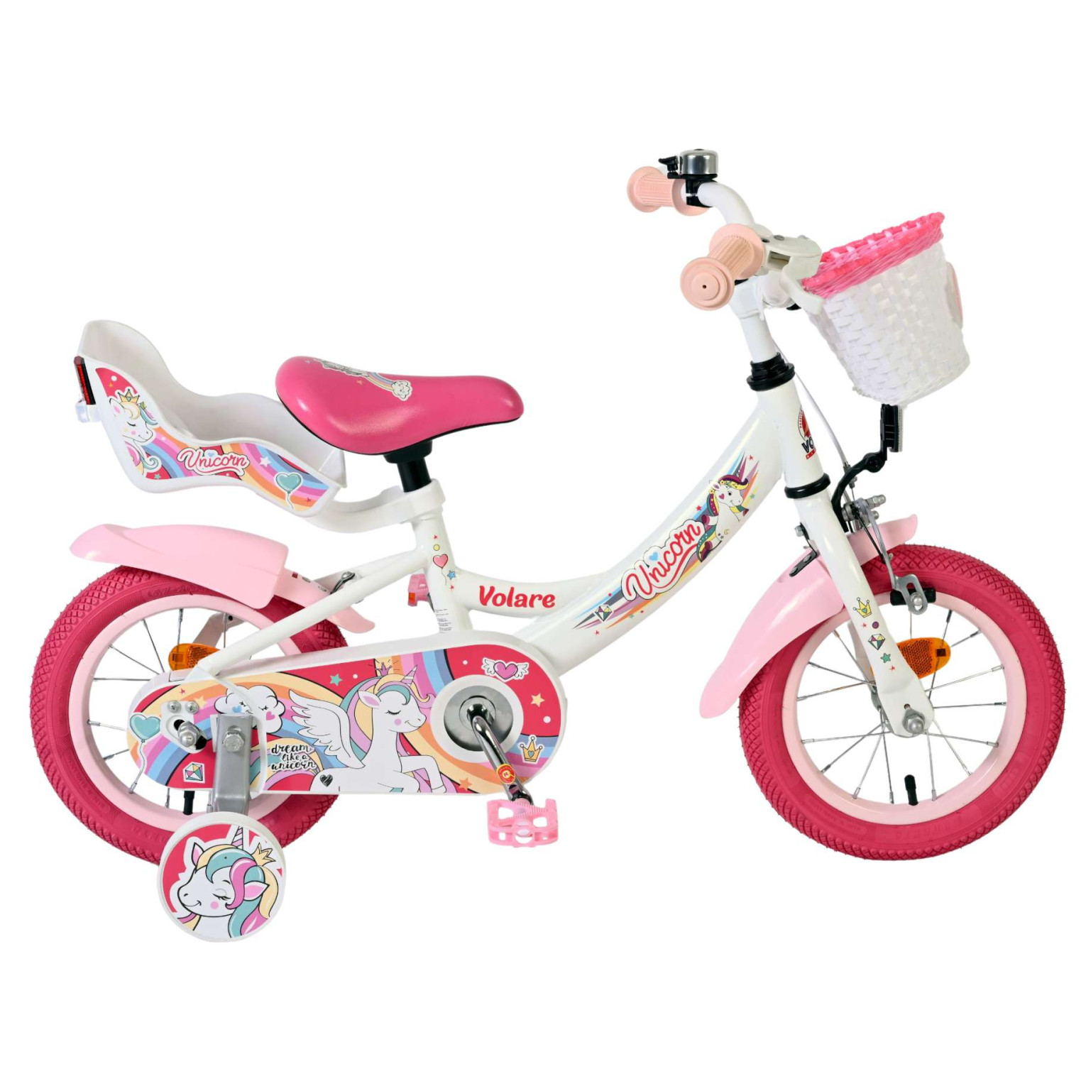 Volare Unicorn Fiets - 12 inch - Wit