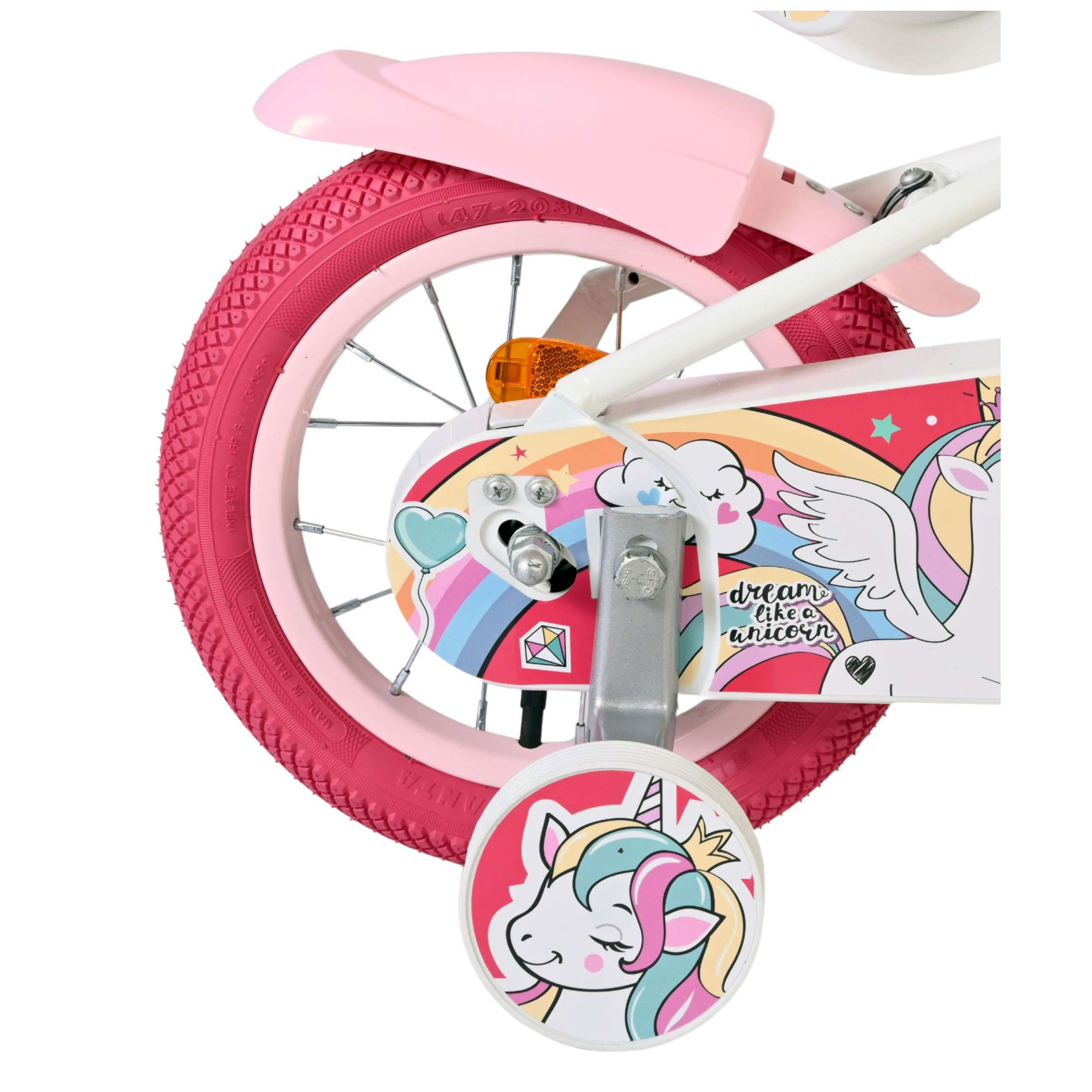 Volare Unicorn Fiets - 12 inch - Wit
