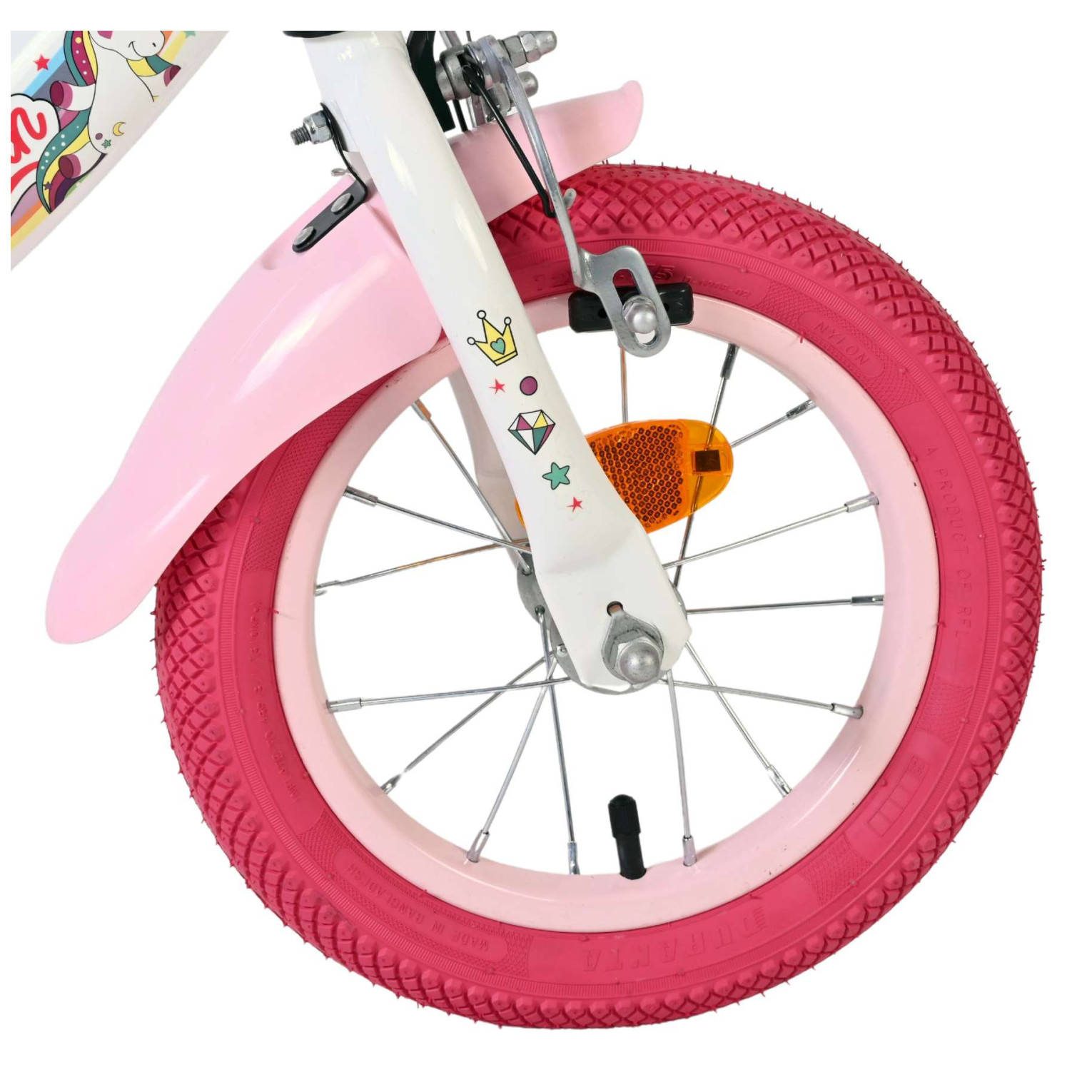 Volare Unicorn Fiets - 12 inch - Wit