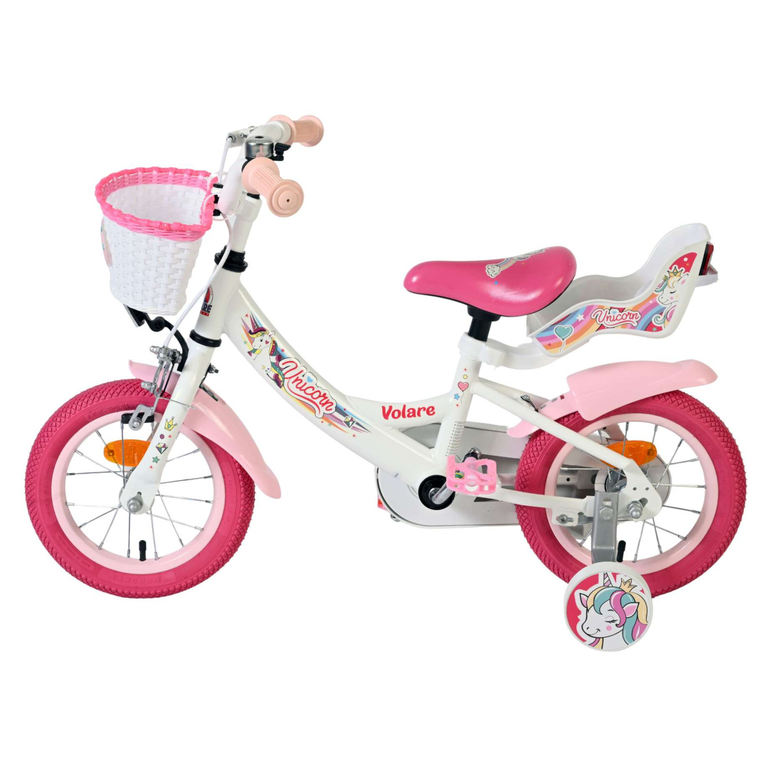 Volare Unicorn Fiets - 12 inch - Wit