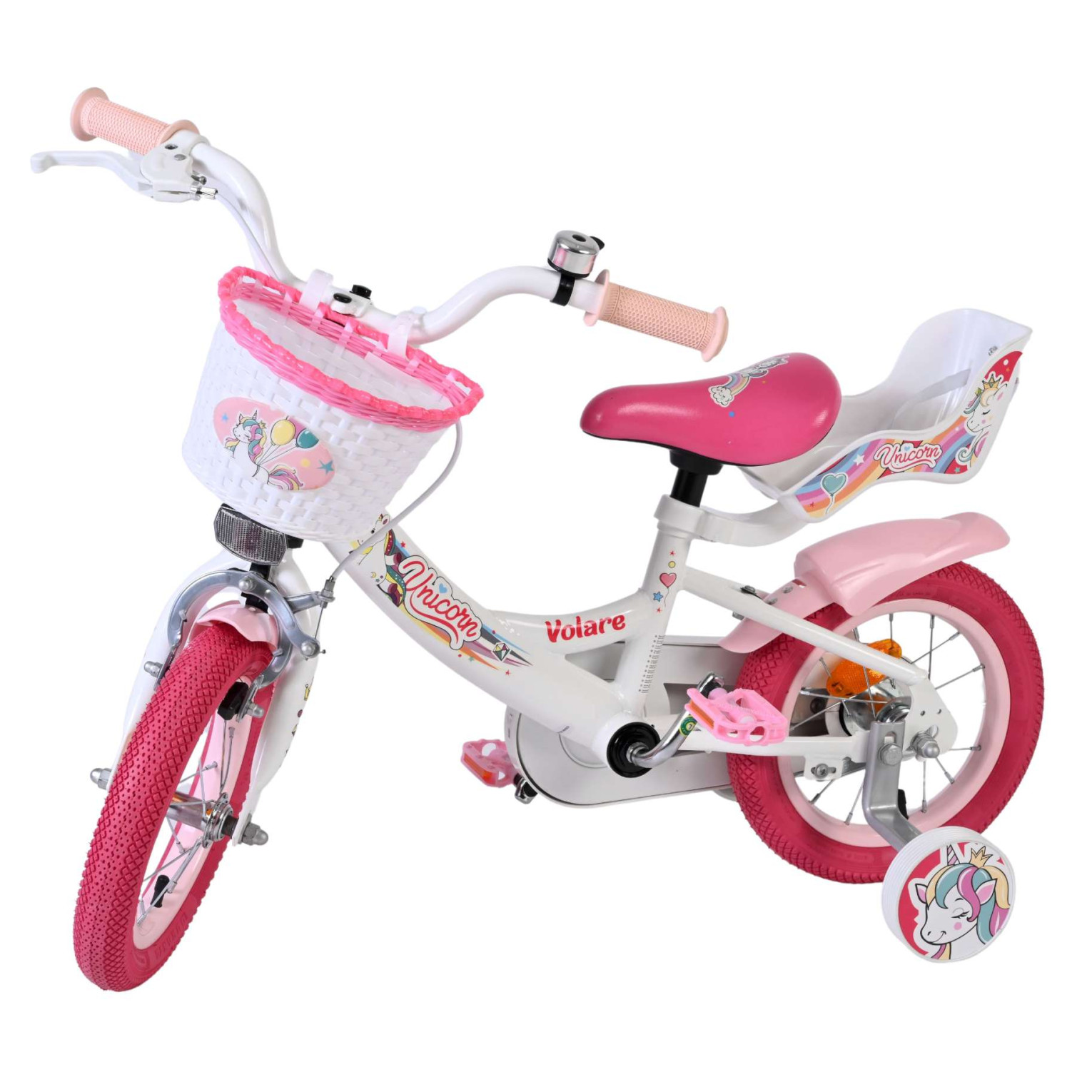 Volare Unicorn Fiets - 12 inch - Wit