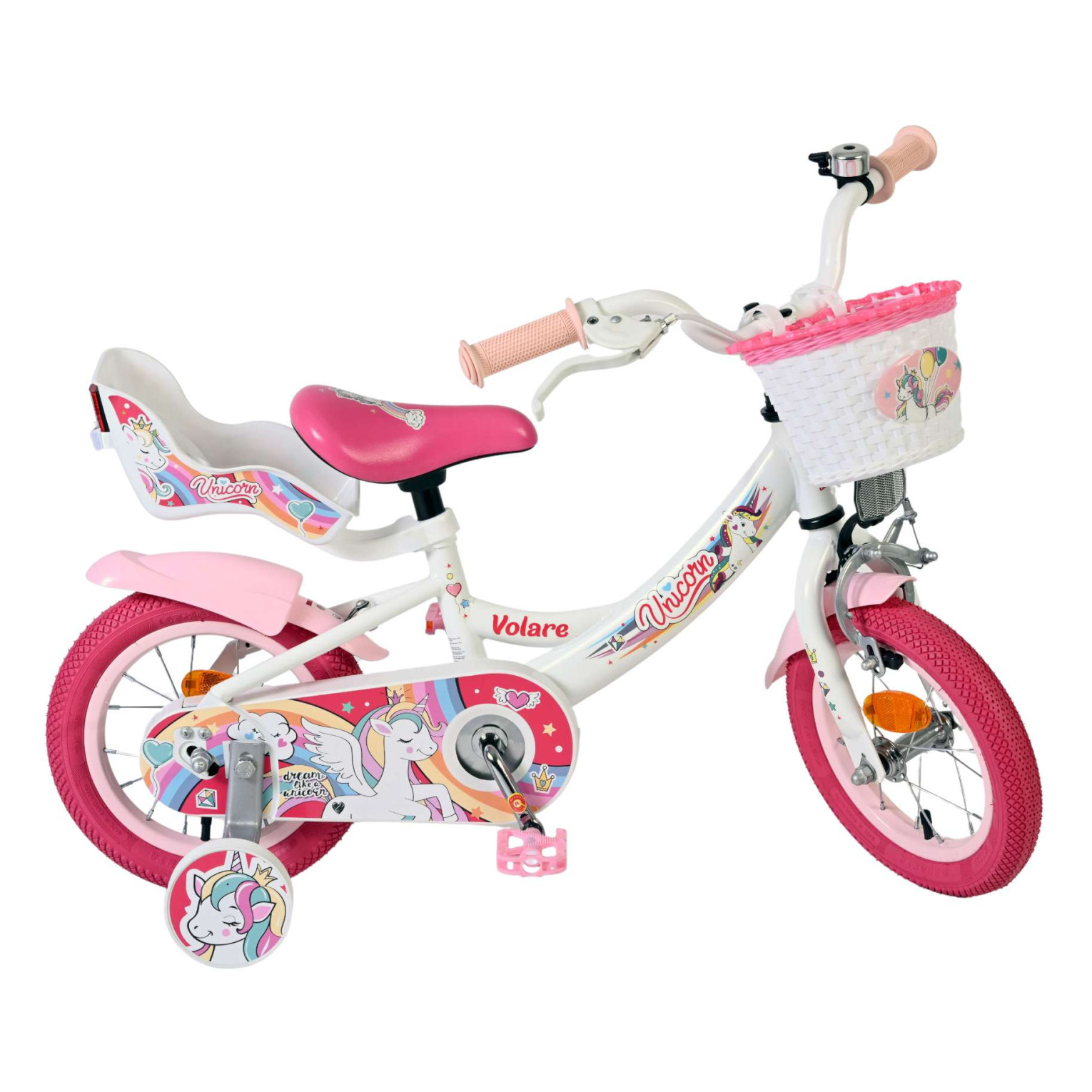 Volare Unicorn Fiets - 12 inch - Wit