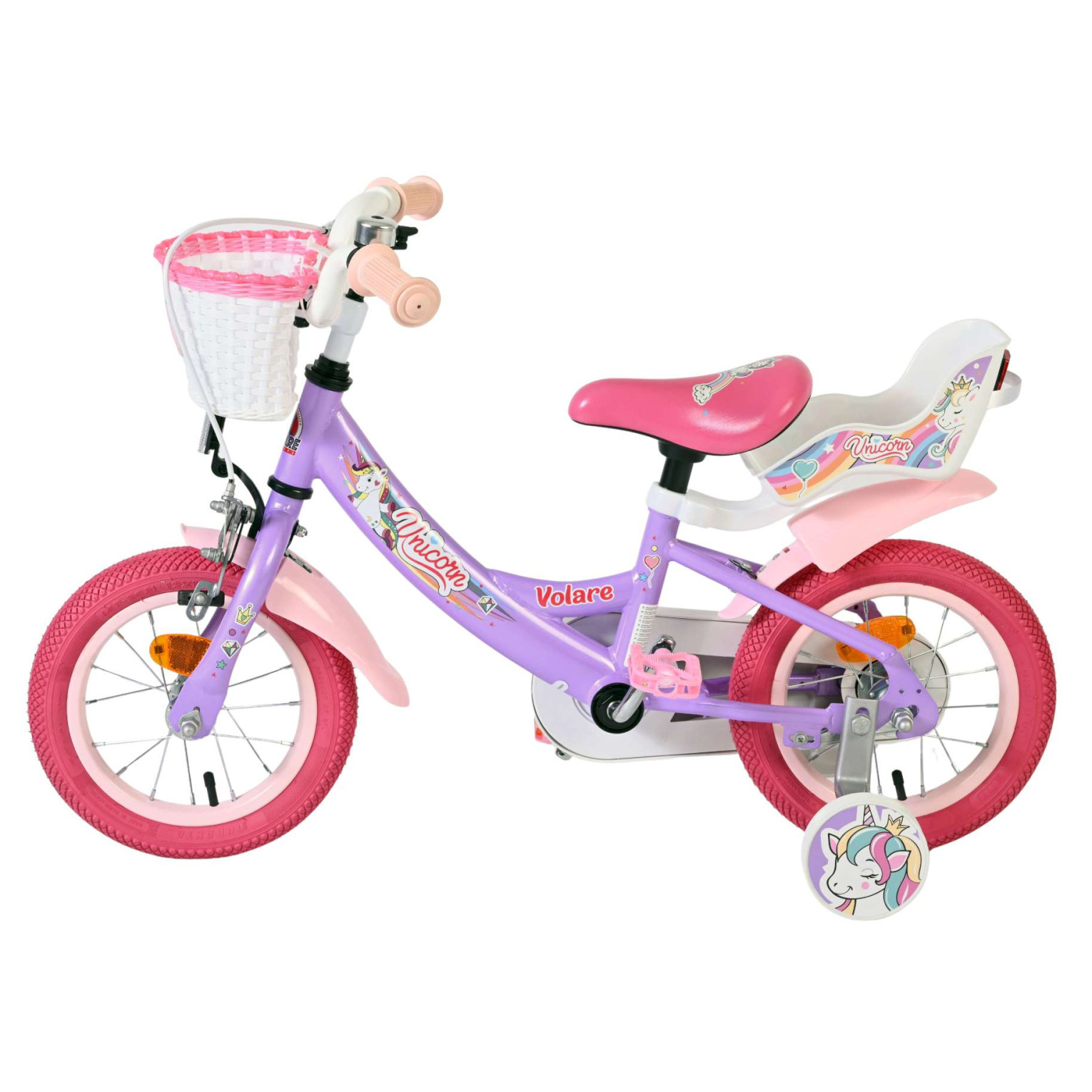 Volare Unicorn Fiets - 12 inch - Paars