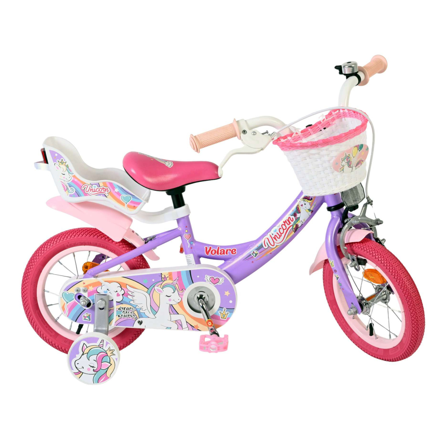 Volare Unicorn Fiets - 12 inch - Paars