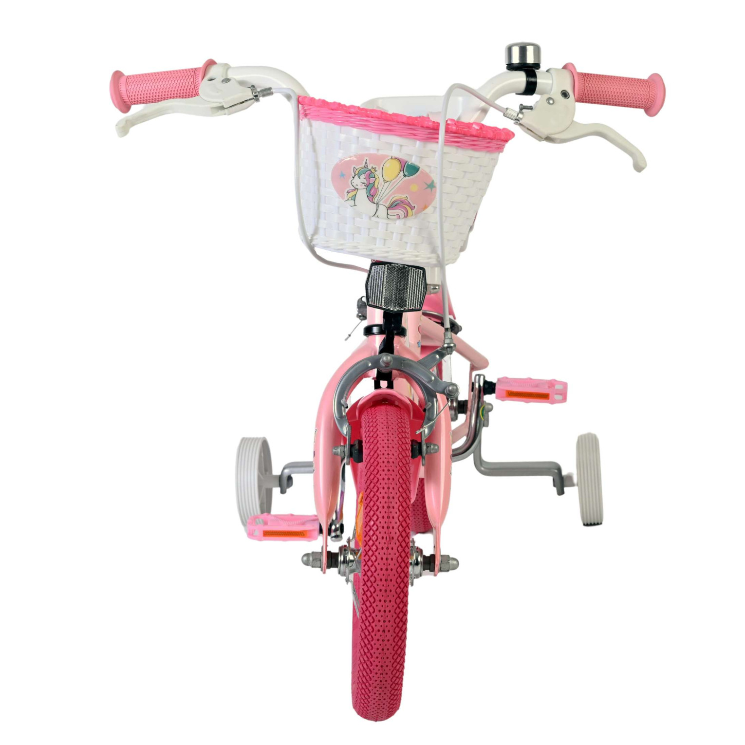 Volare Unicorn Fiets - 12 inch - Roze - Twee handremmen