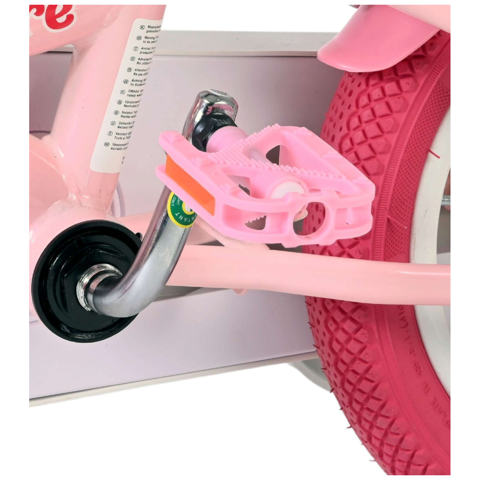 Volare Unicorn Fiets - 12 inch - Roze - Twee handremmen