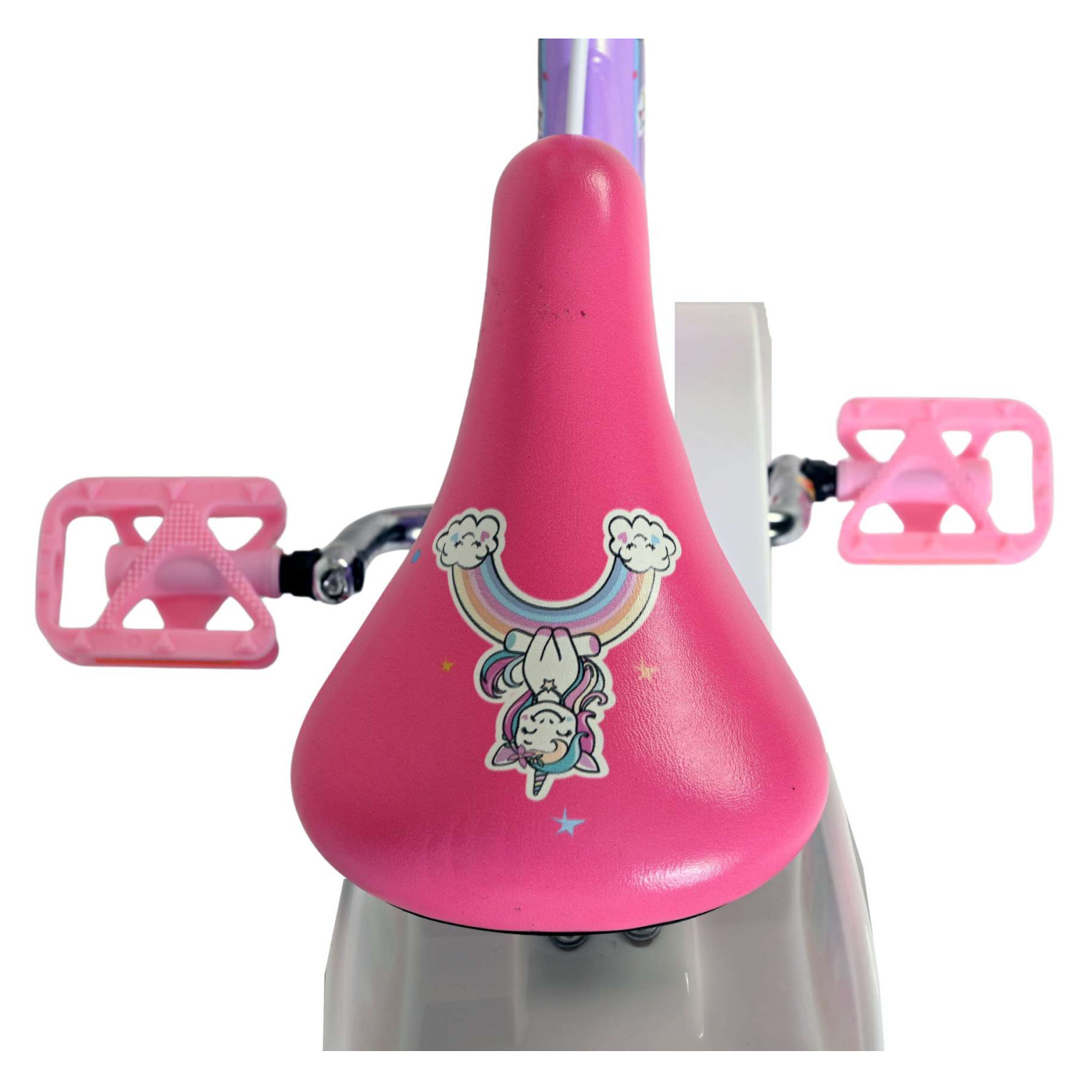 Volare Unicorn Fiets - 12 inch - Paars - Twee handremmen