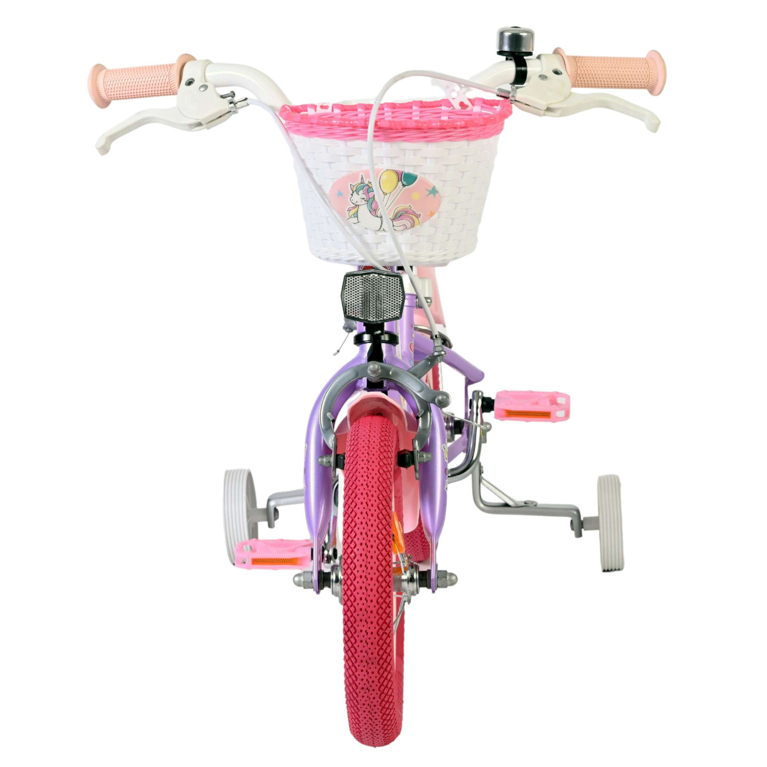Volare Unicorn Fiets - 12 inch - Paars - Twee handremmen