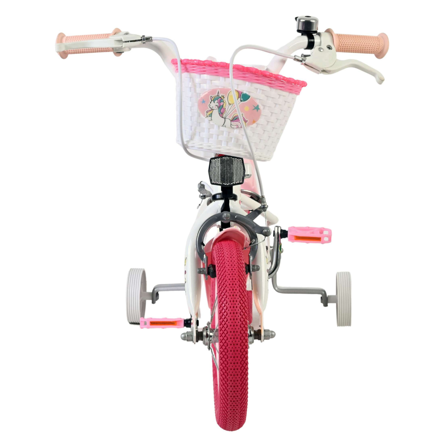 Volare Unicorn Fiets - 12 inch - Wit - Twee handremmen