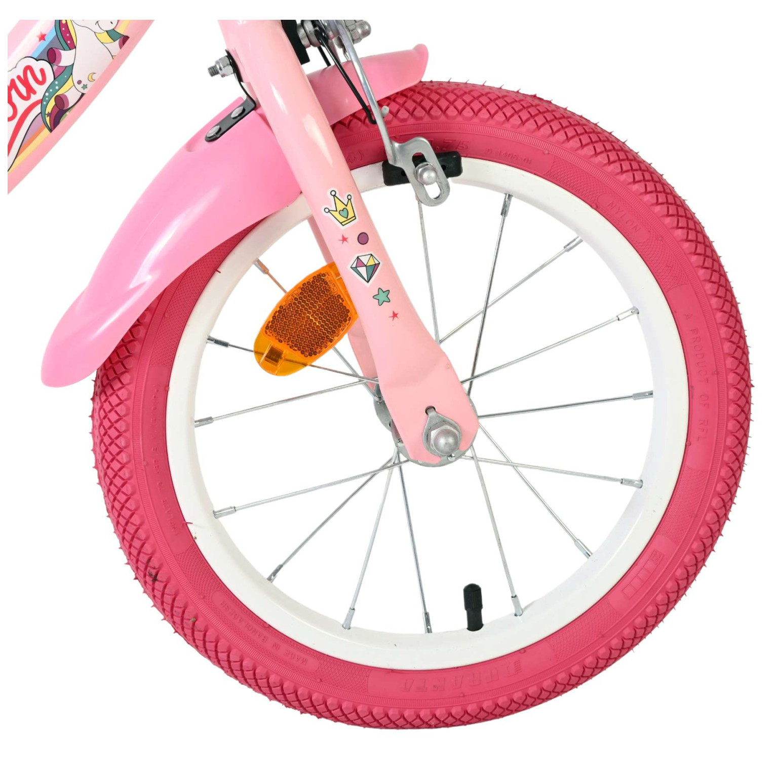 Volare Unicorn Fiets - 14 inch - Roze